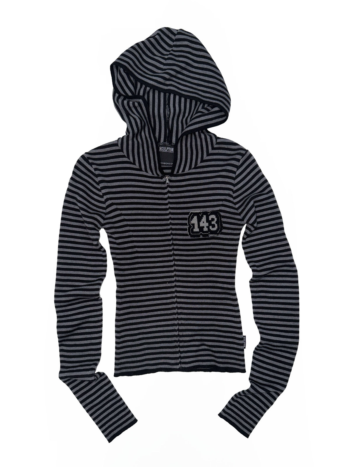 143 Knit Zip Hoodie Gray/Black