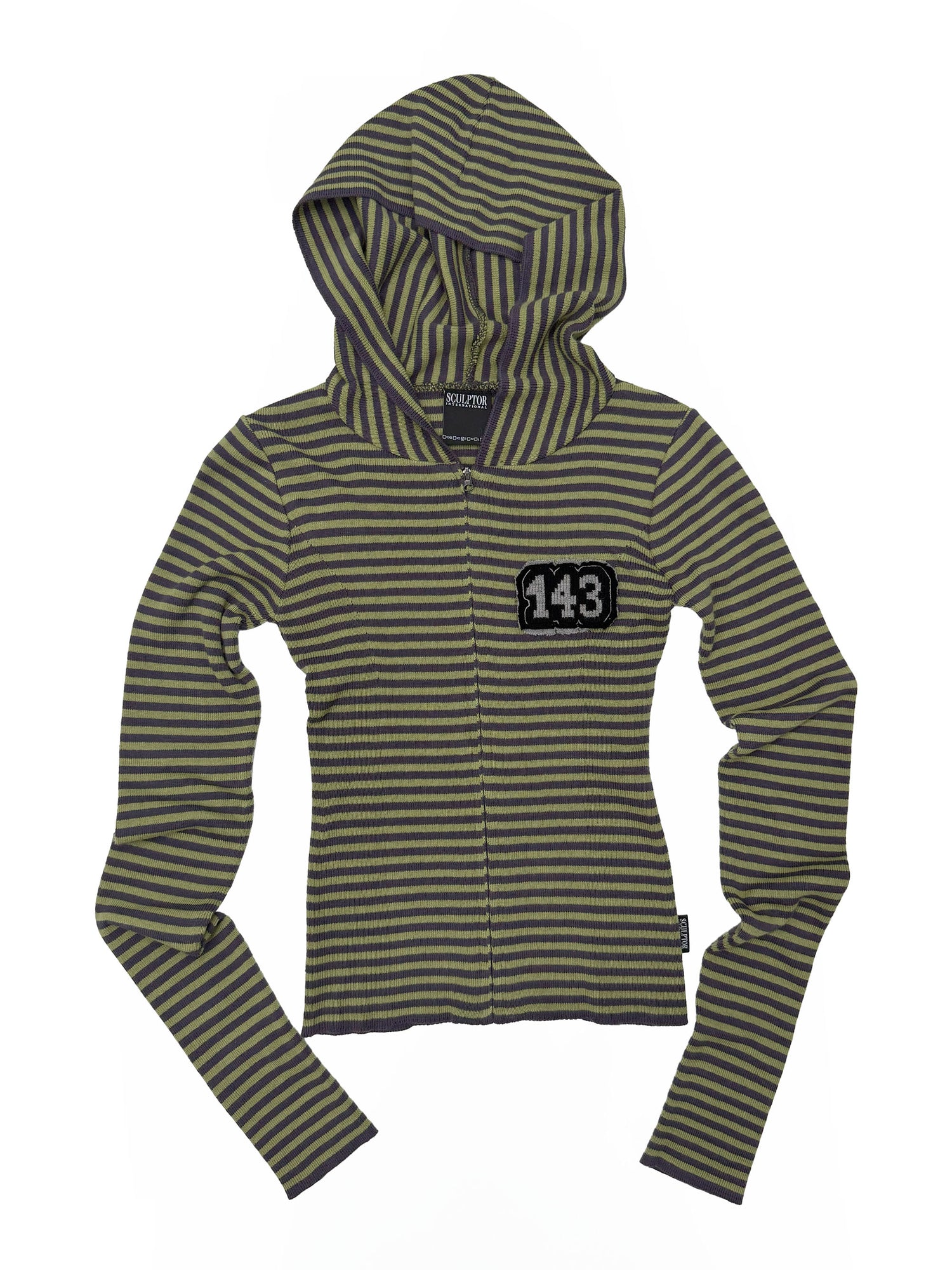 143 Knit Zip Hoodie Green/Purple