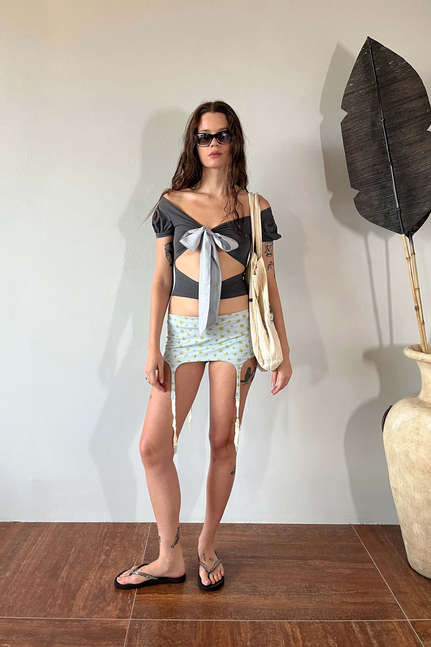 Cottage Garter Belt Skort Sky
