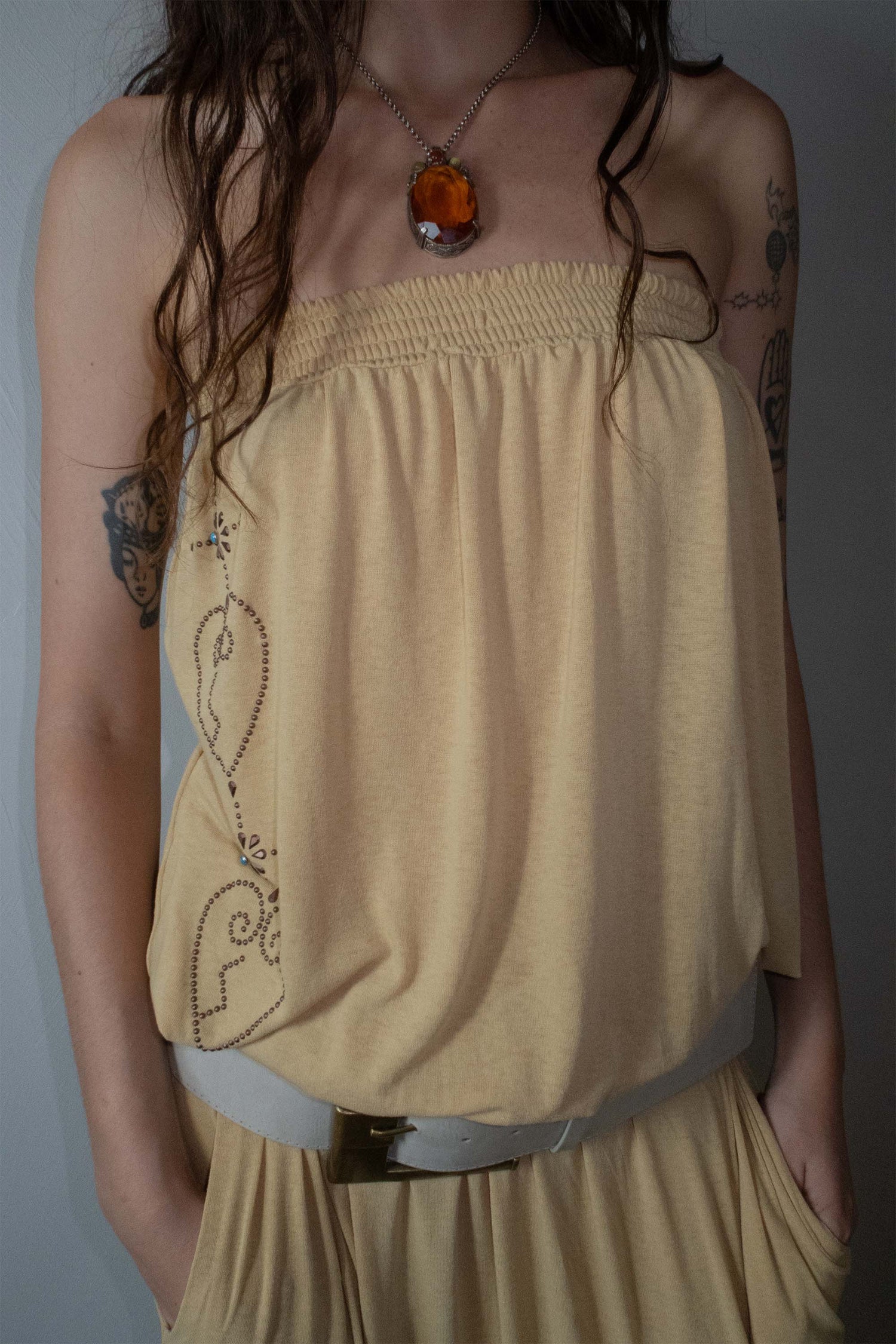 2way Nymphs Tube Dress Beige