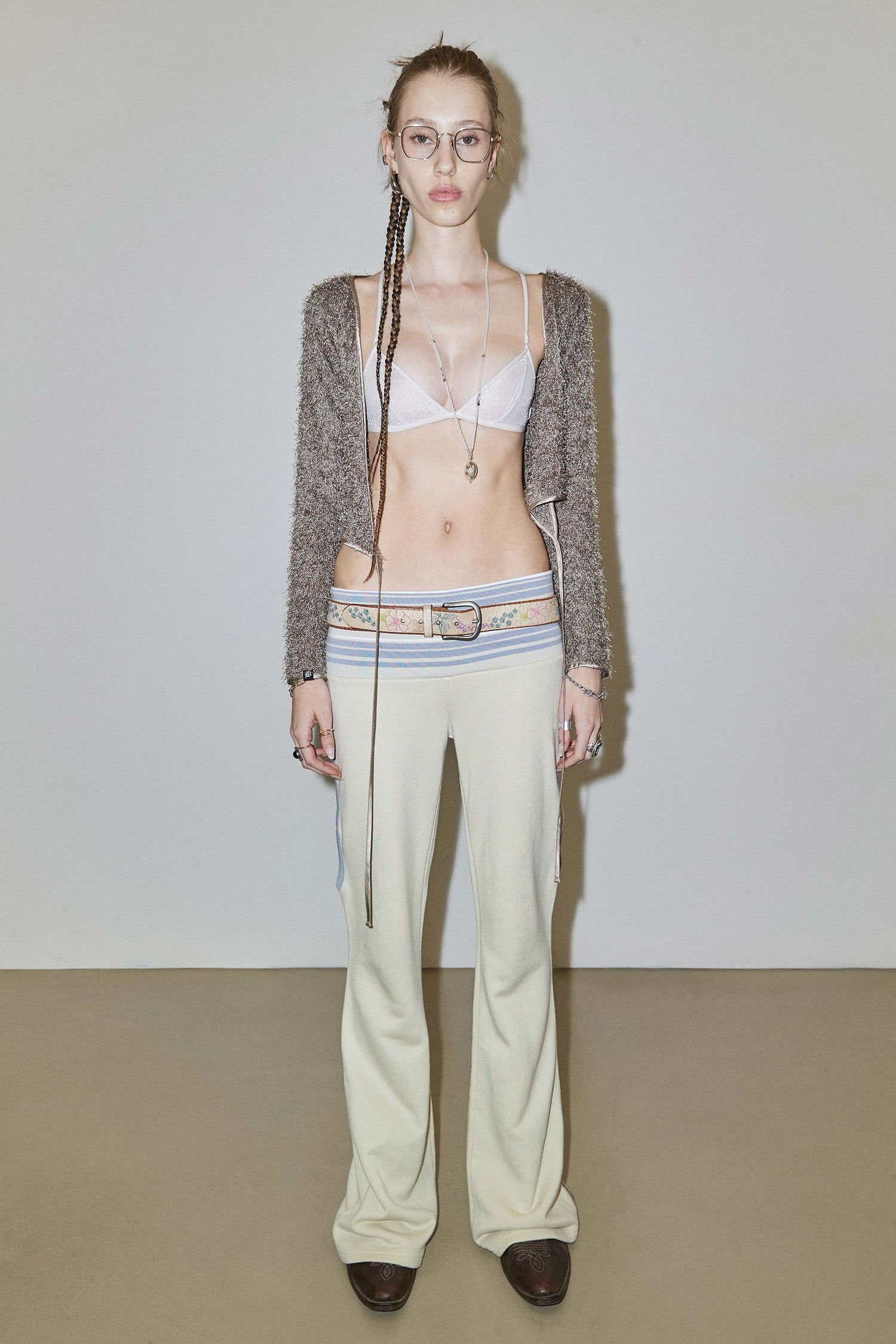 Cut Out Stripe Sweatpants Raw