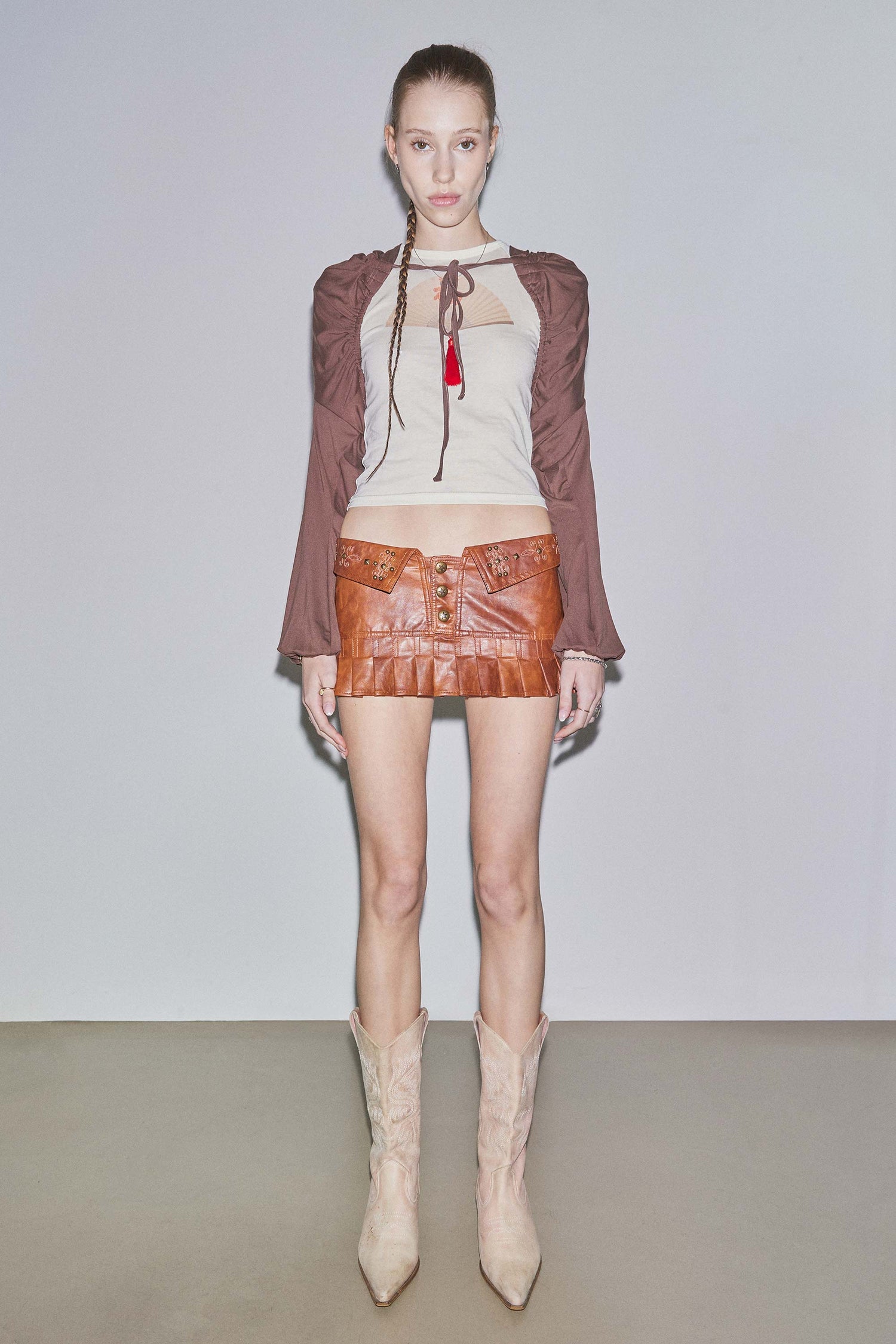 Jersey Priest Hoodie Bolero Brown