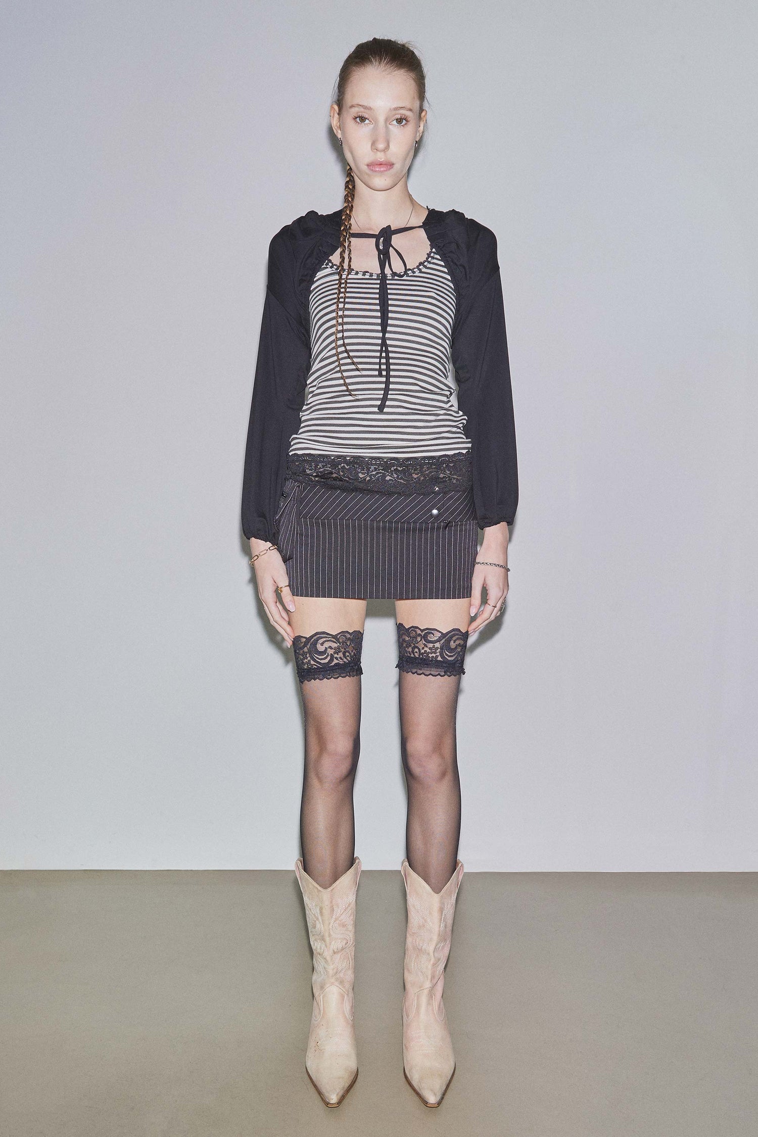 Jersey Priest Hoodie Bolero Black