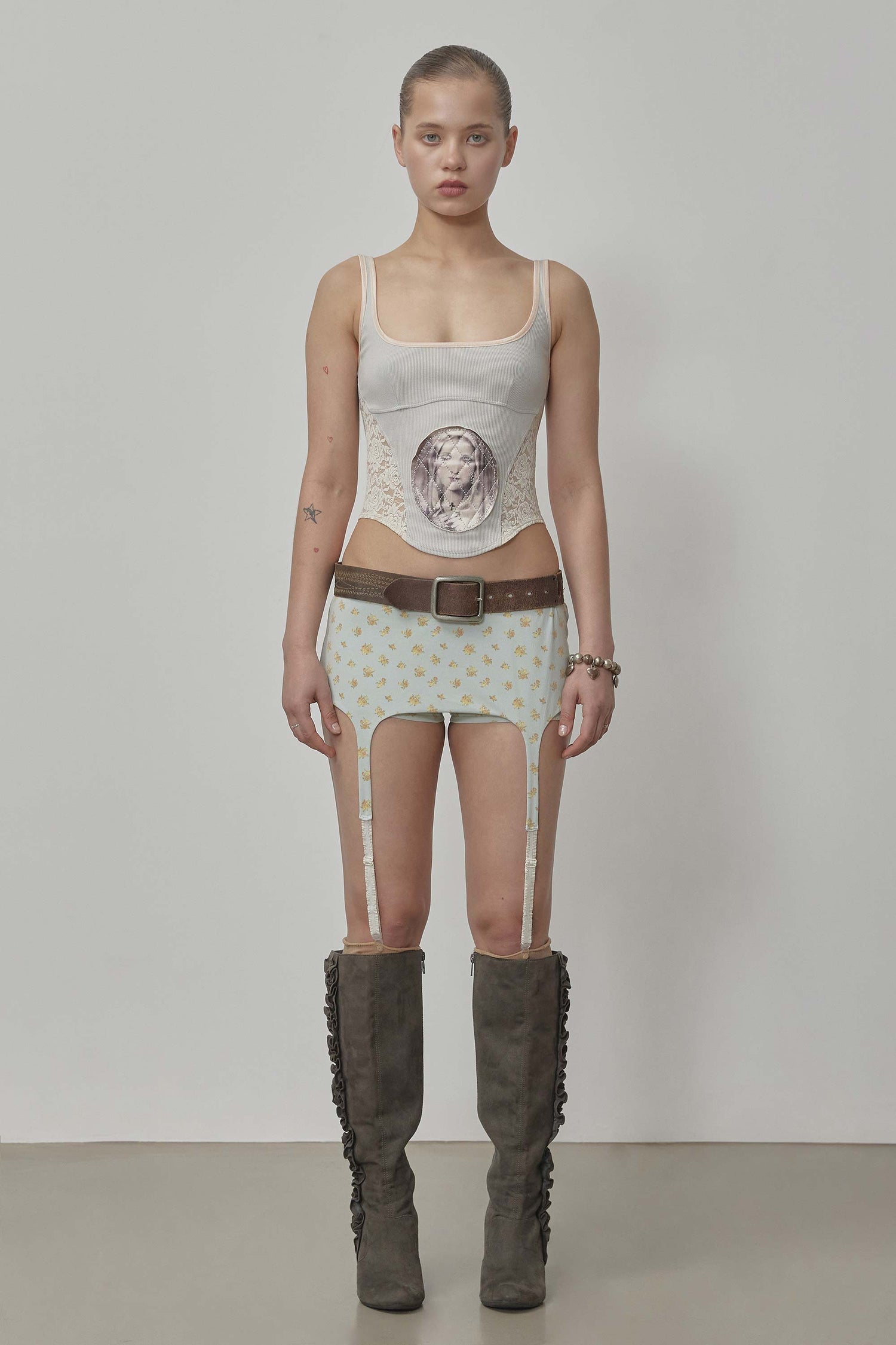 Cottage Garter Belt Skort Sky