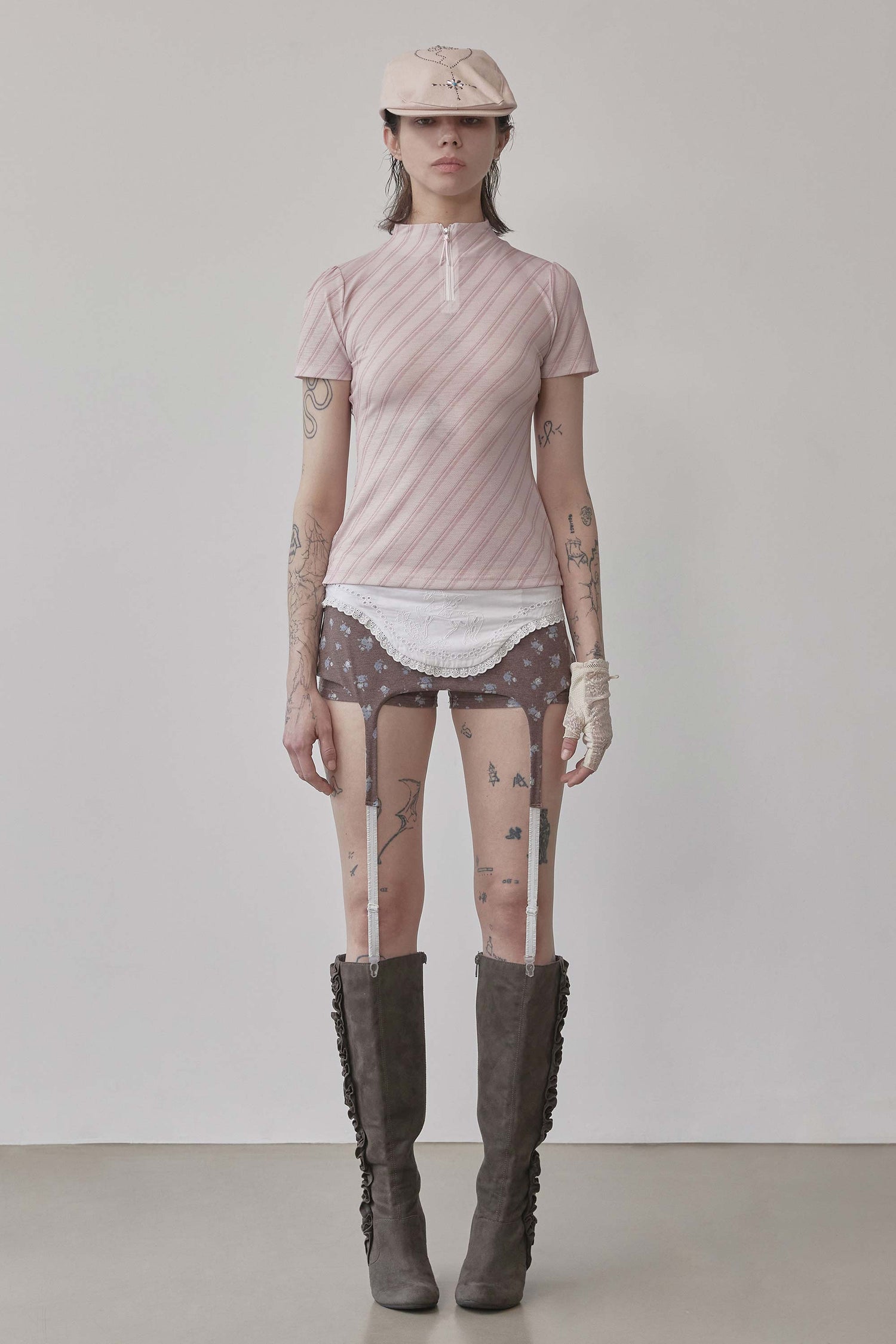 Stripe Jersey Top Pink