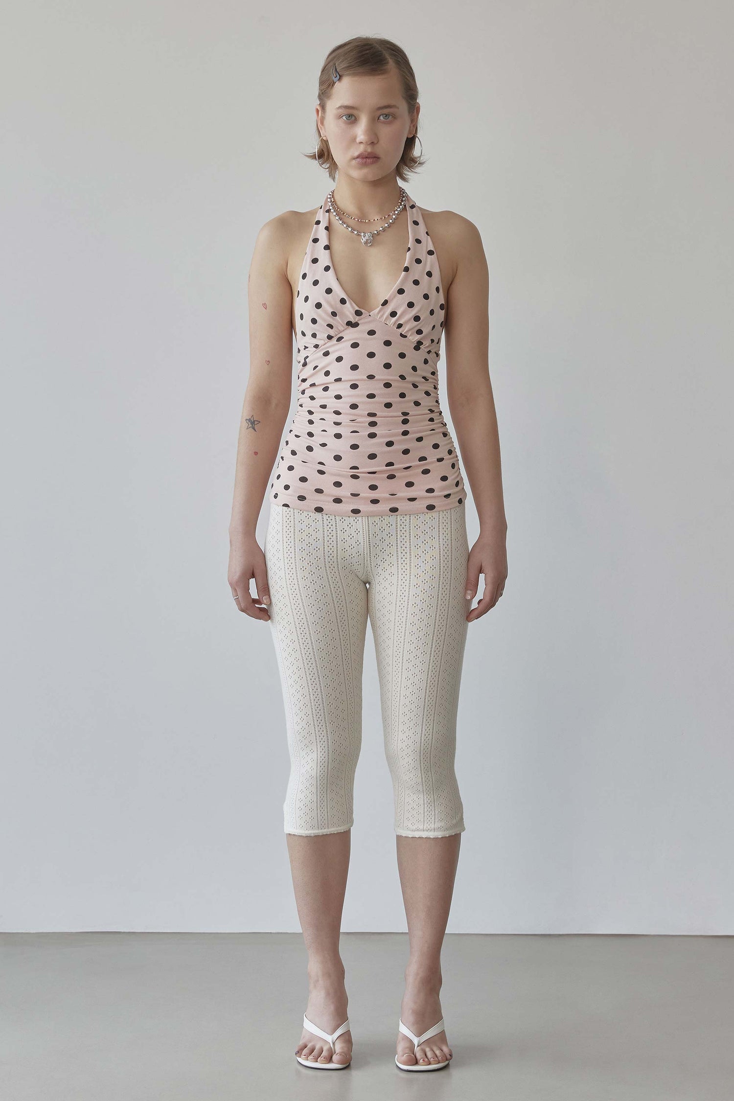 Dot Halter Top Pink