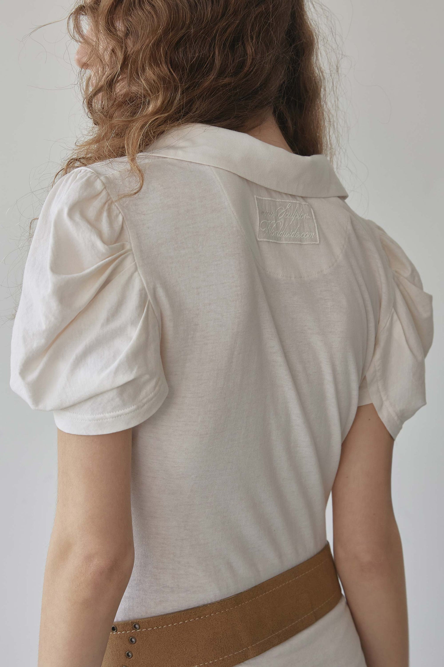 Shirring Tennis Dress Dirty White