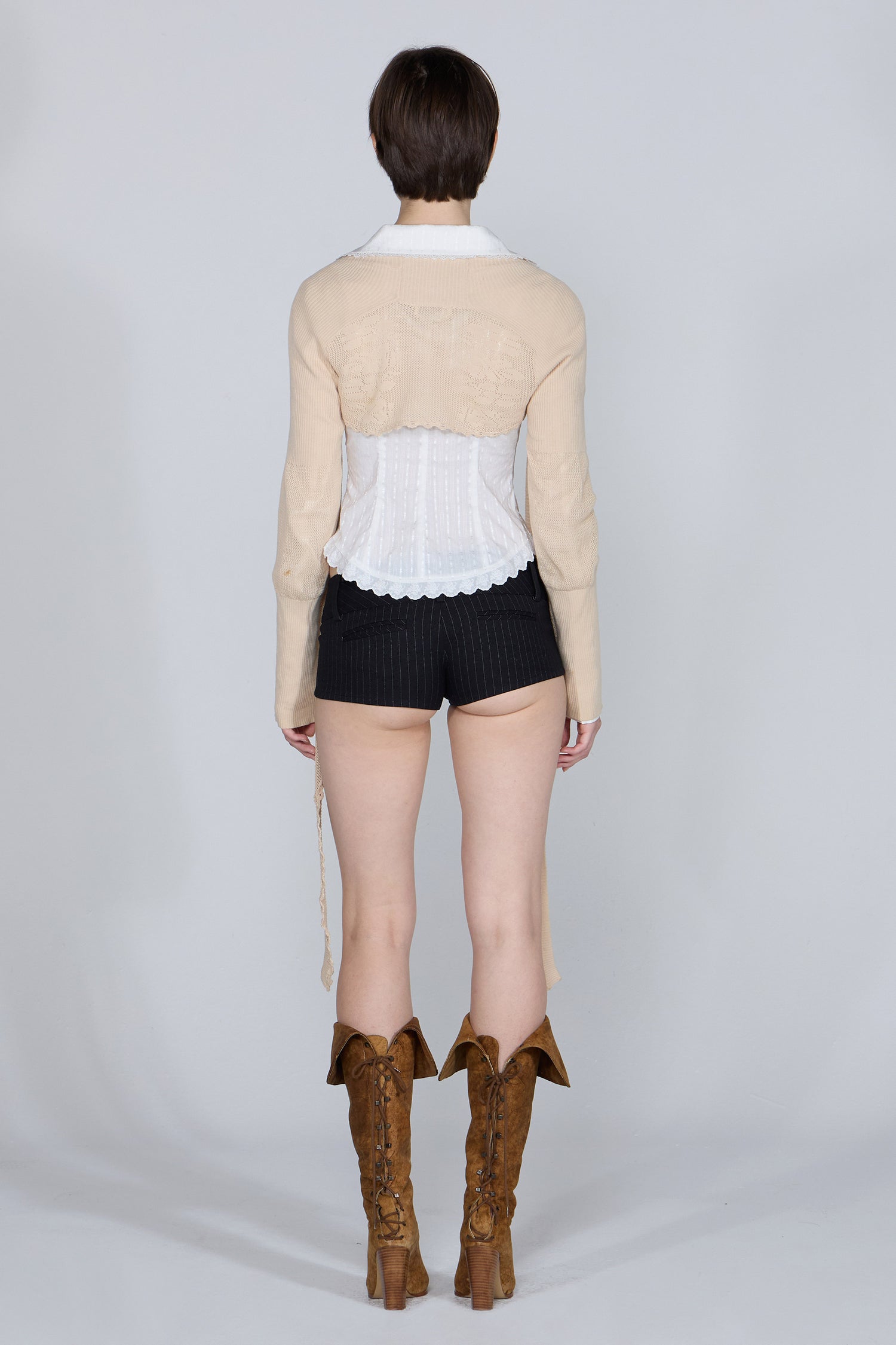 Clover Leaf Neck Blouse Ivory