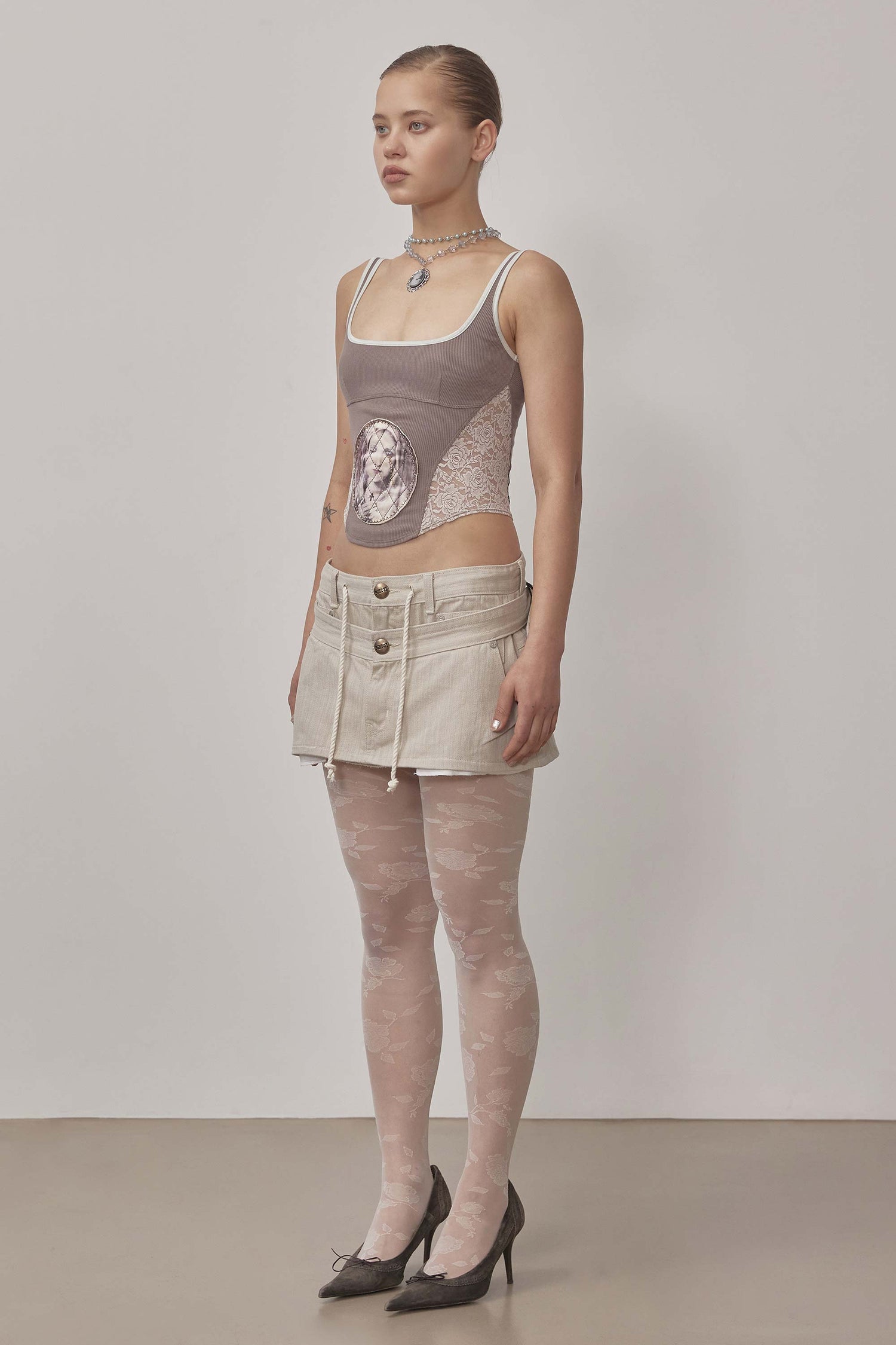 Beaded Maria Top Mocha