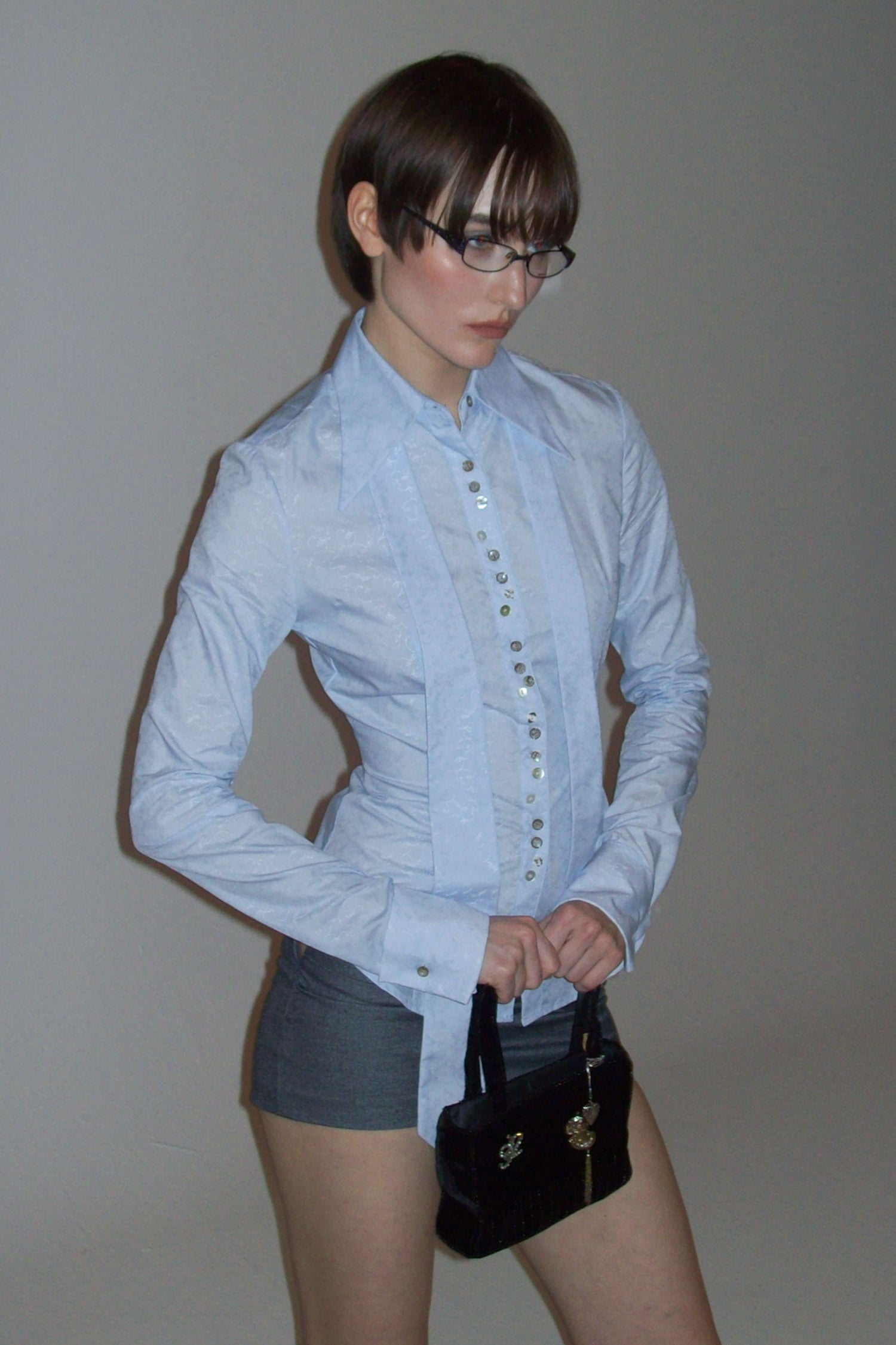 Tie Button Down Shirt Classic Blue
