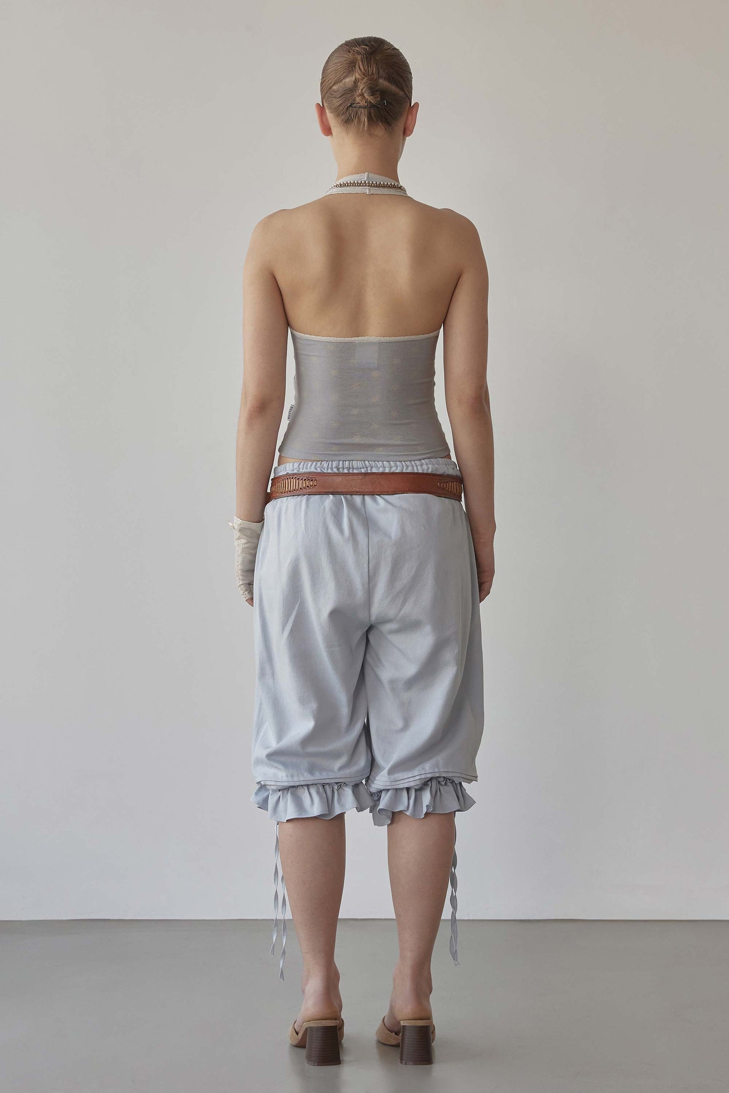 Star Halter Top Pale Gray