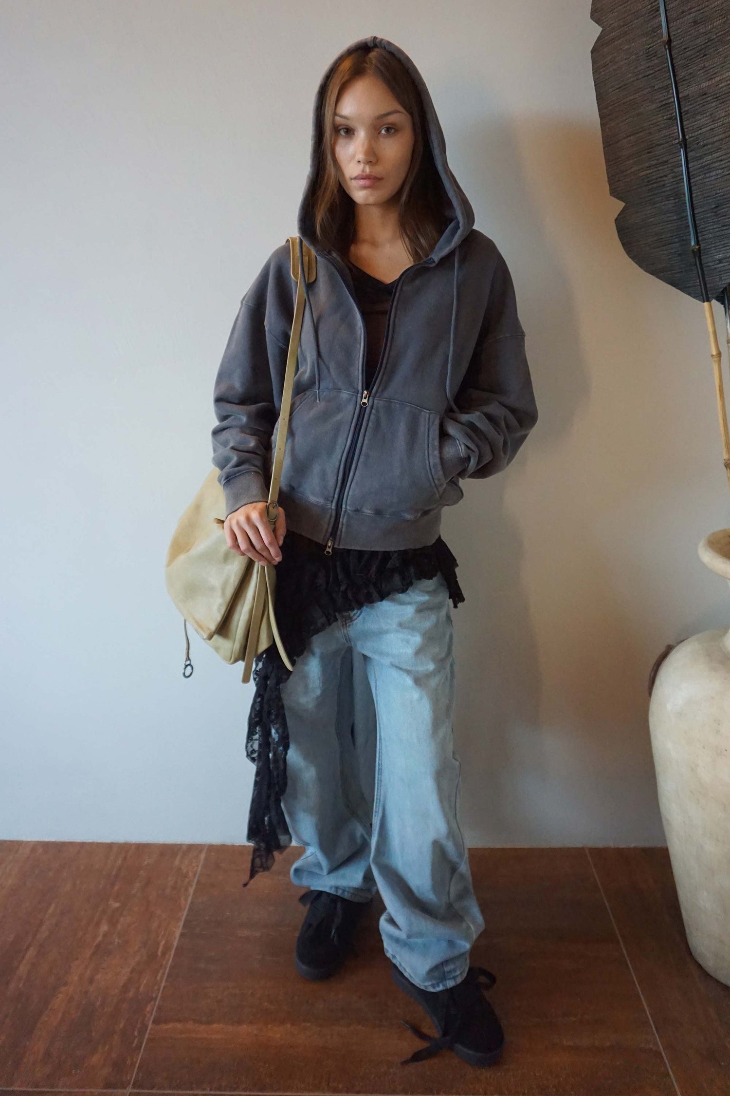 Bad Seed Washed Hoodie Zip-Up Dusty Blue