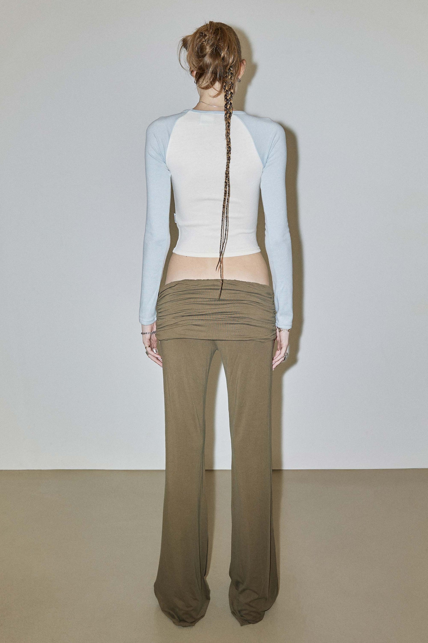 Jersey Lowrise Track Pants Khaki