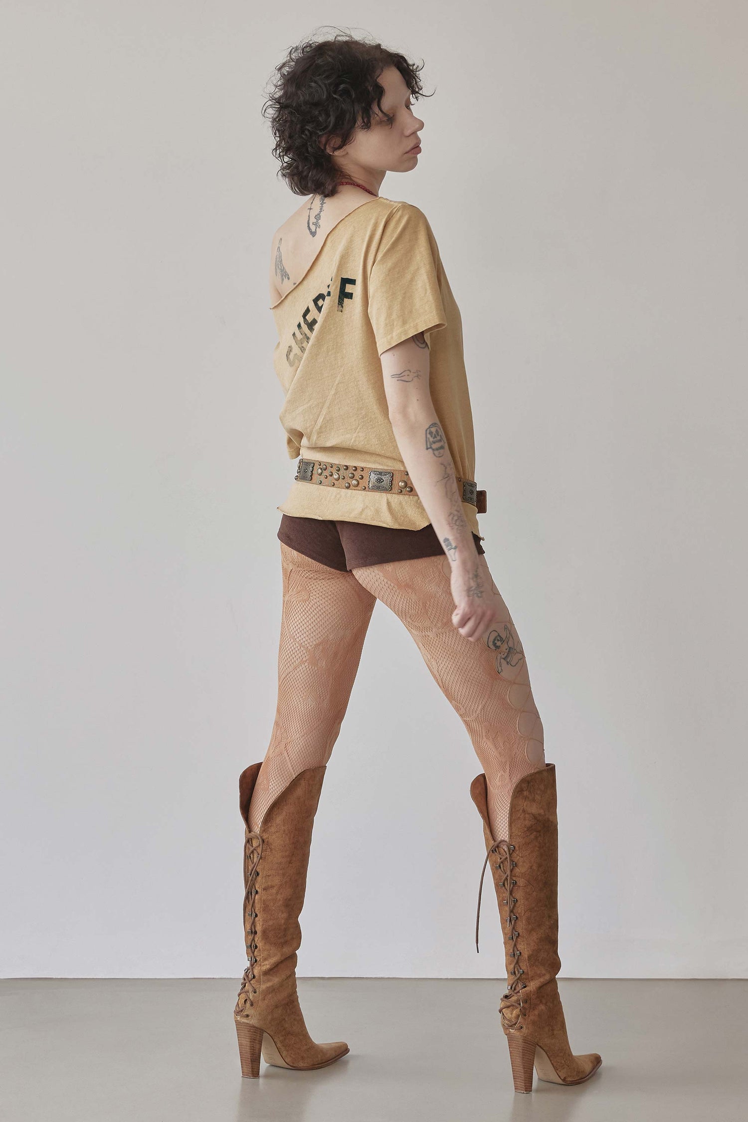 Sheriff Cut Out Tee Yellow