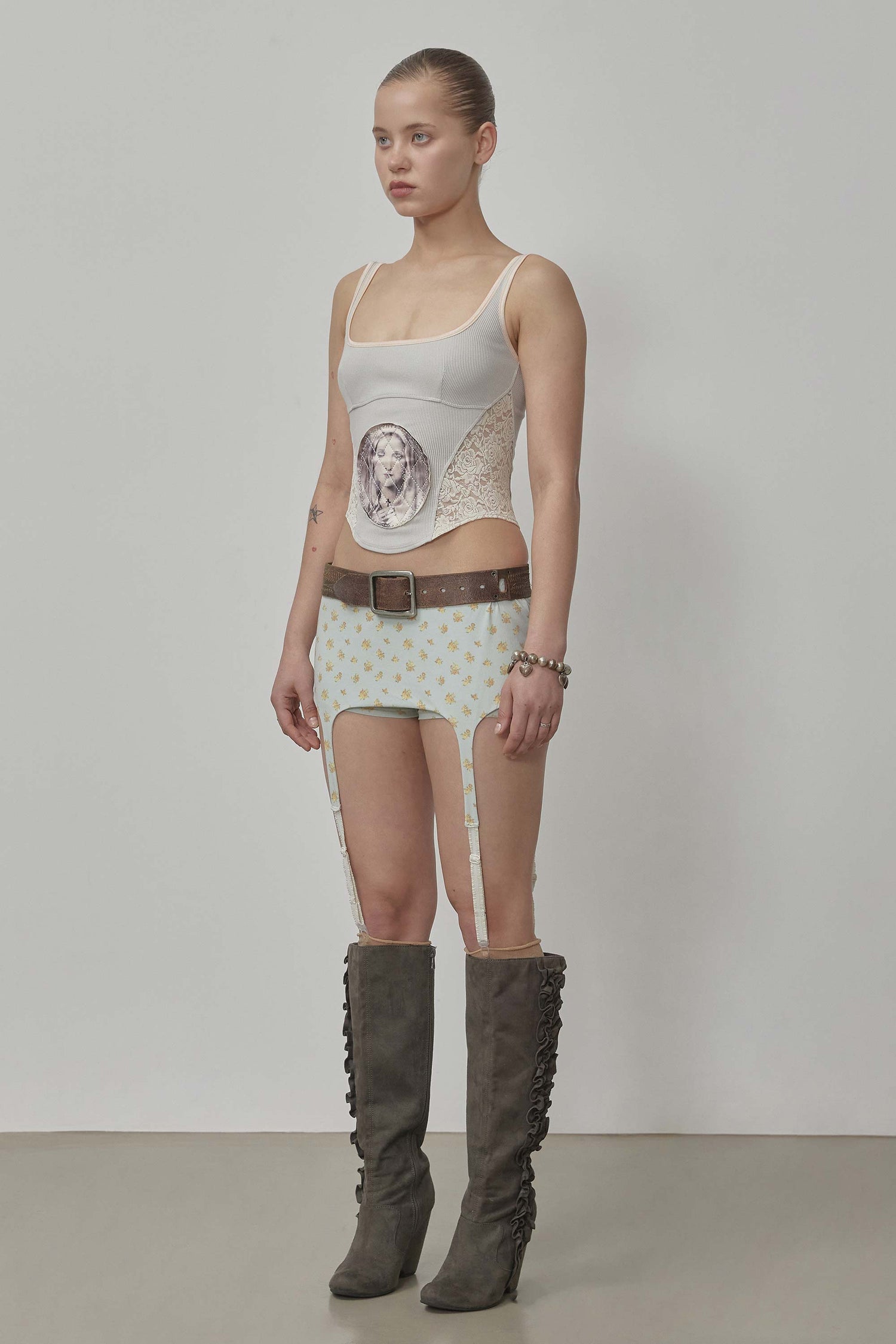 Cottage Garter Belt Skort Sky