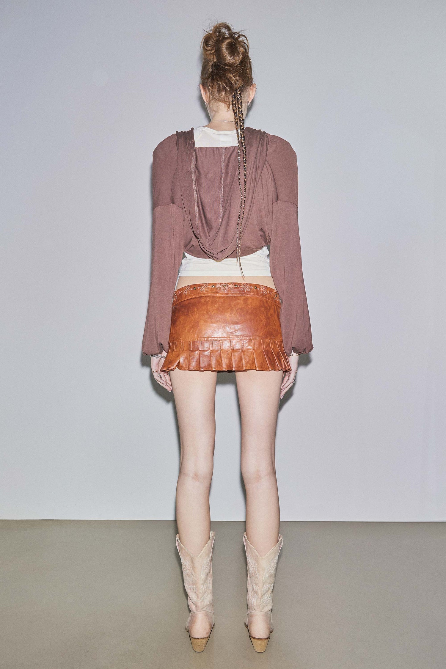 Jersey Priest Hoodie Bolero Brown