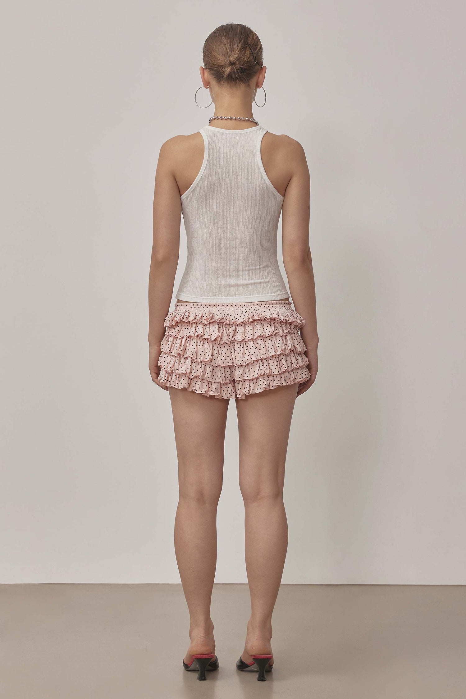 Dot Volumer Shorts Pink