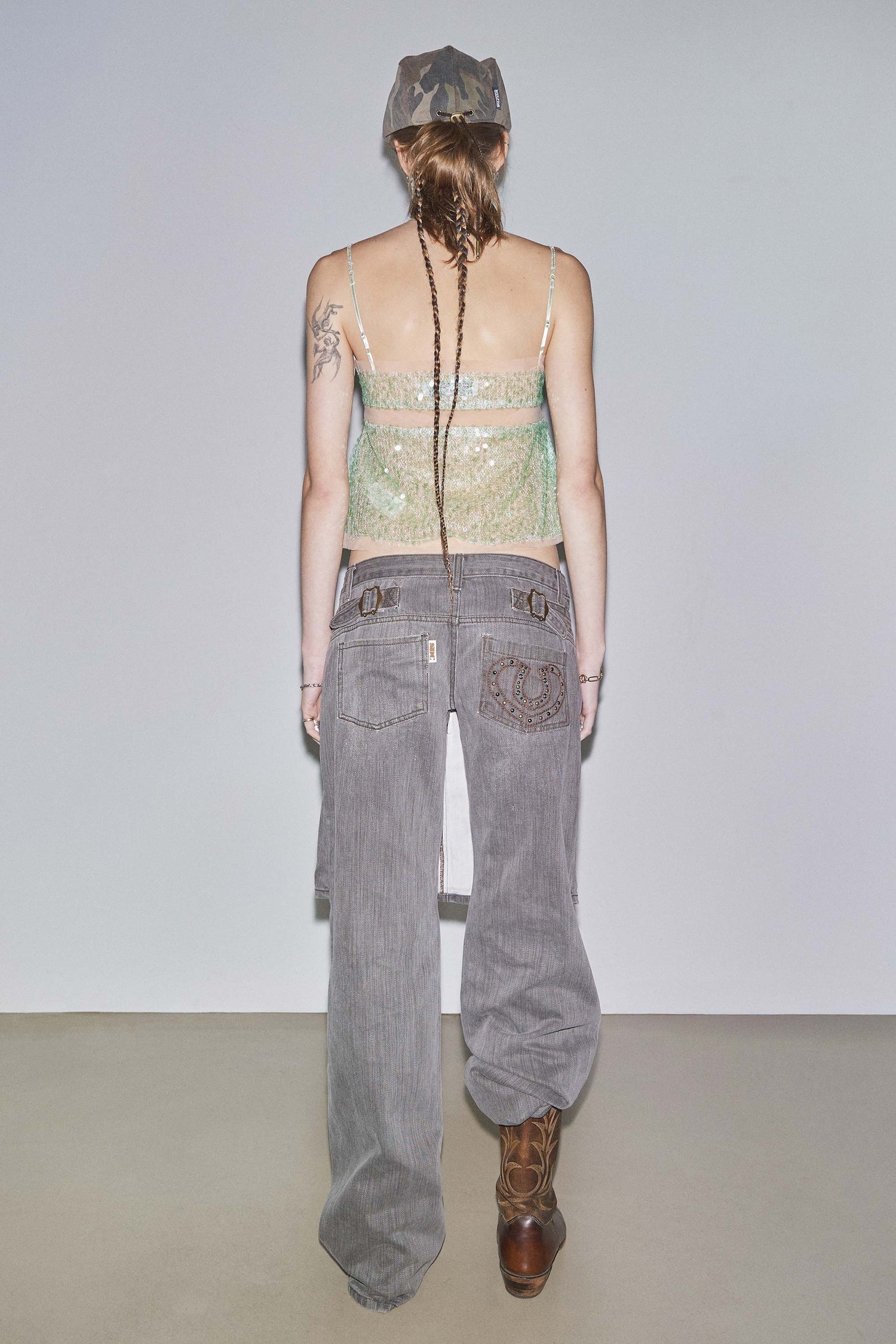 Sequin Layered Camisole Green