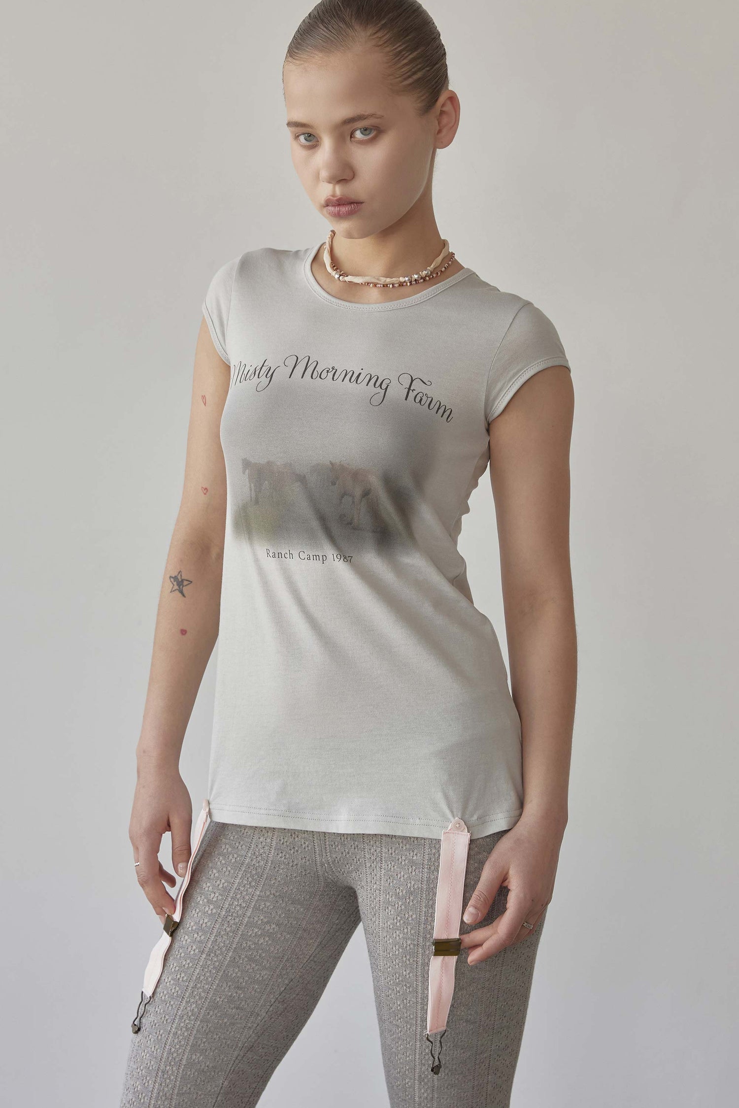 Ranch Lingerie Tee Misty Blue