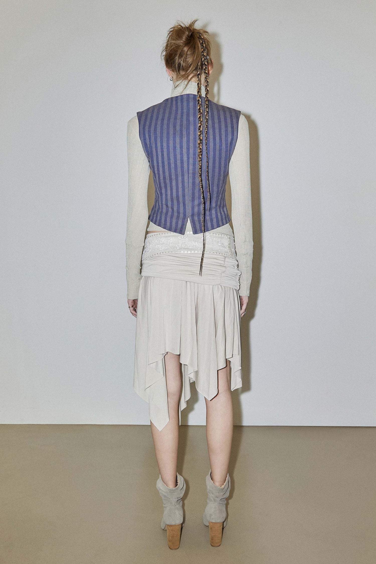 Beaded Jersey Skirt Raw