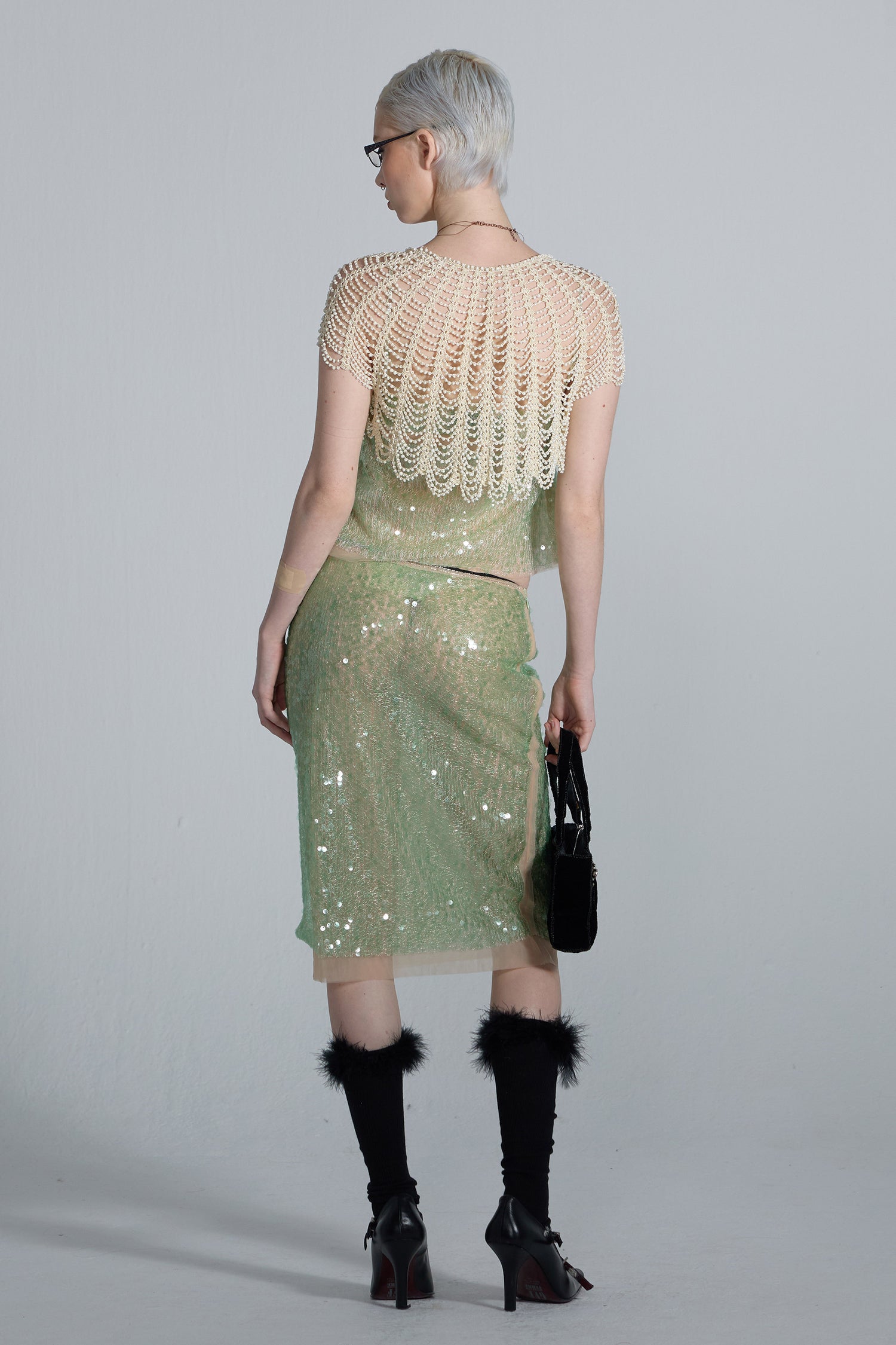 Sequin Layered Camisole Green