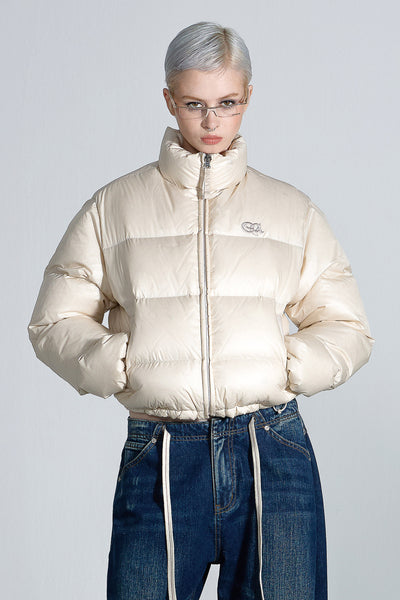 104 Cropped Puffer Down Pearl – Sculptor