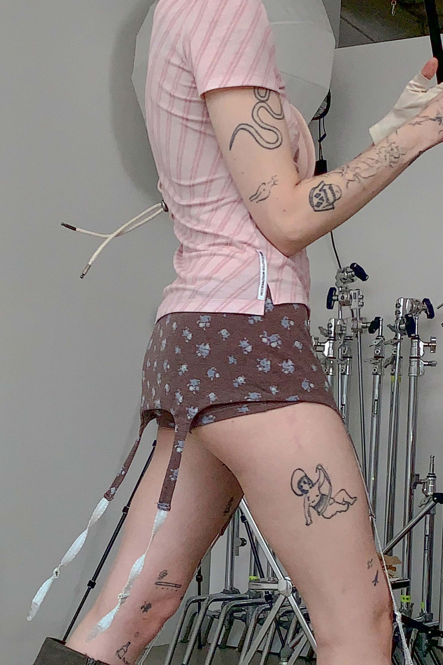 Cottage Garter Belt Skort Brown
