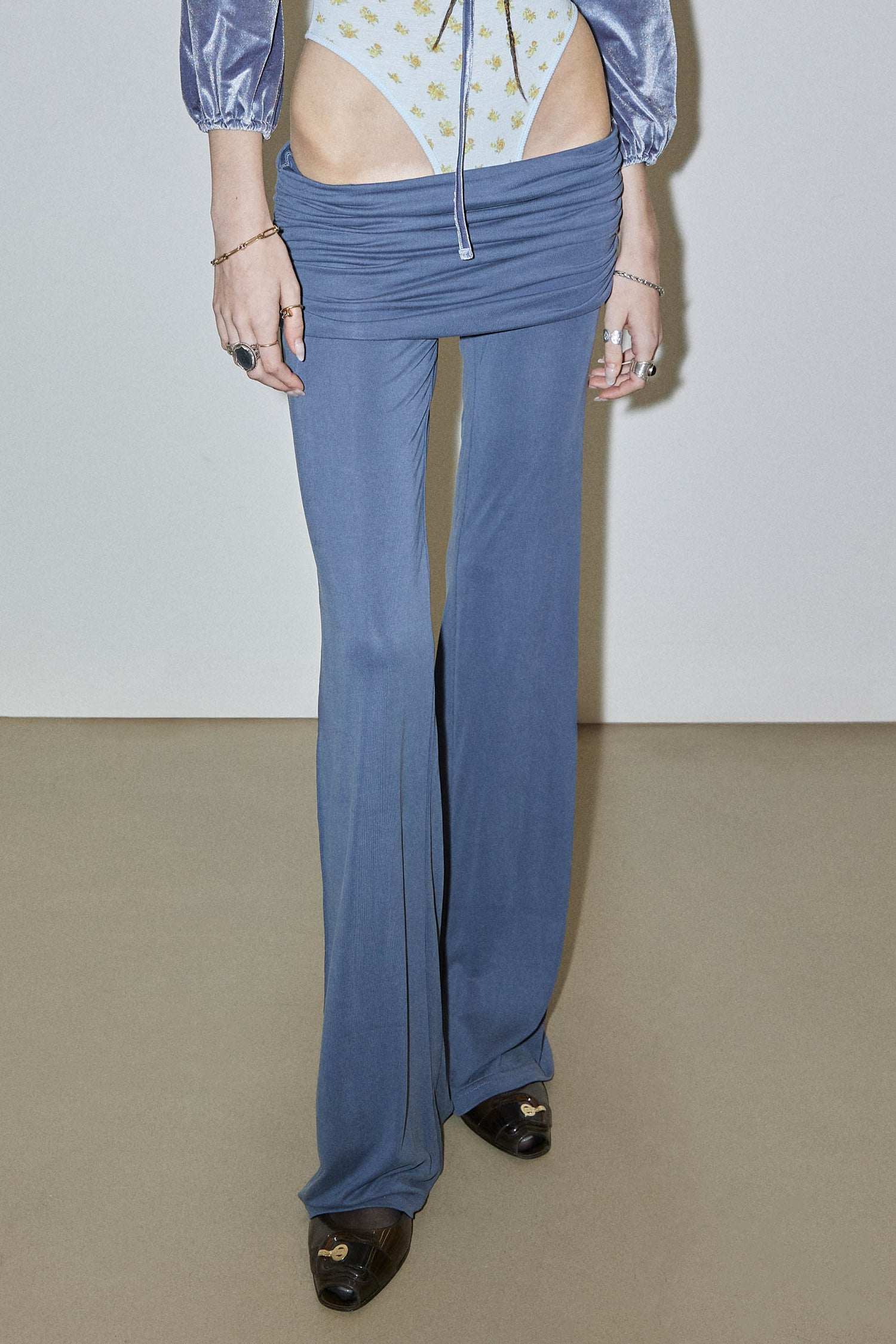 Jersey Lowrise Track Pants Navy
