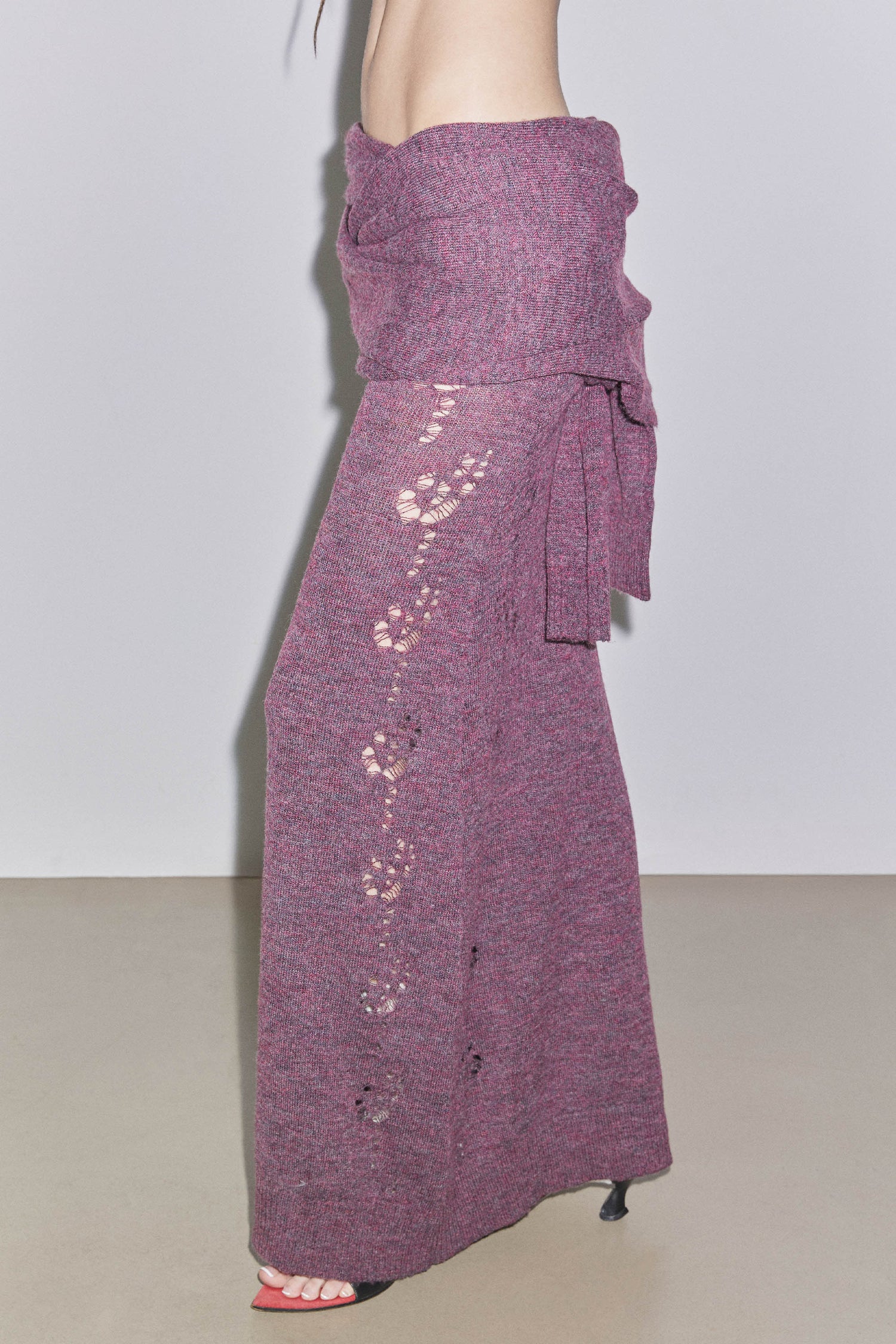 2way Shawl Maxi Dress Deep Wine