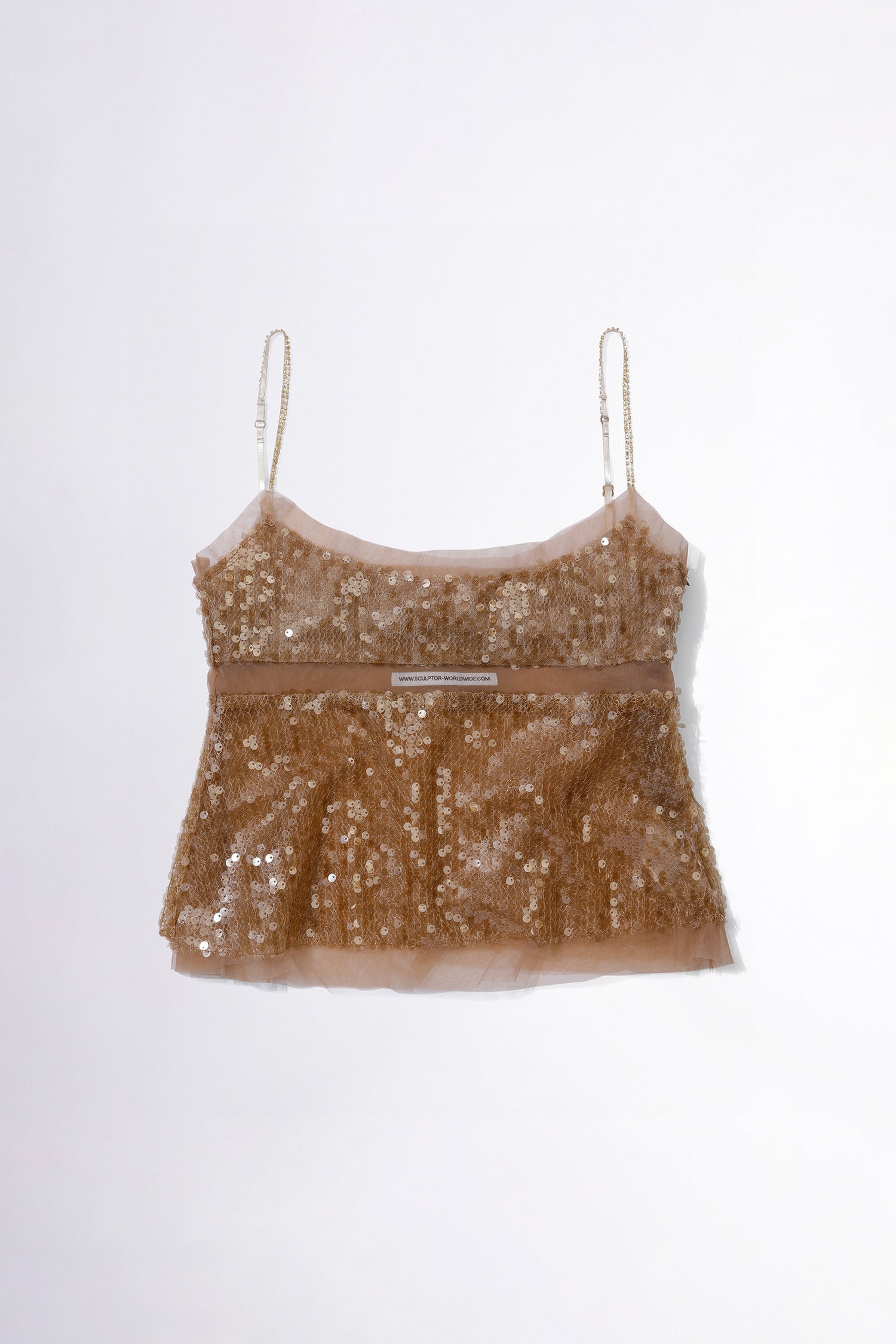 Sequin Layered Camisole Brown