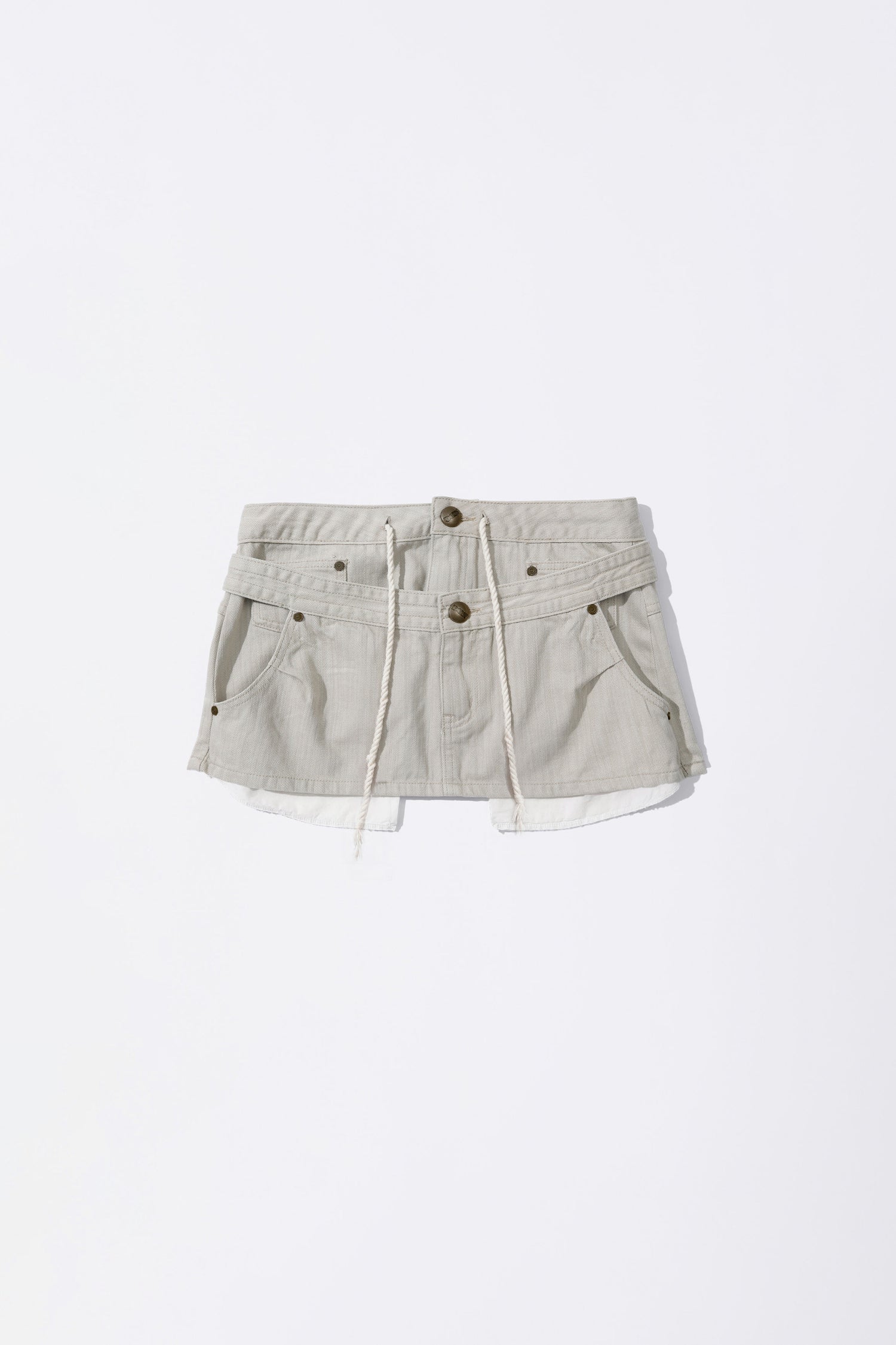 Apron Layered Mini Skirt Raw
