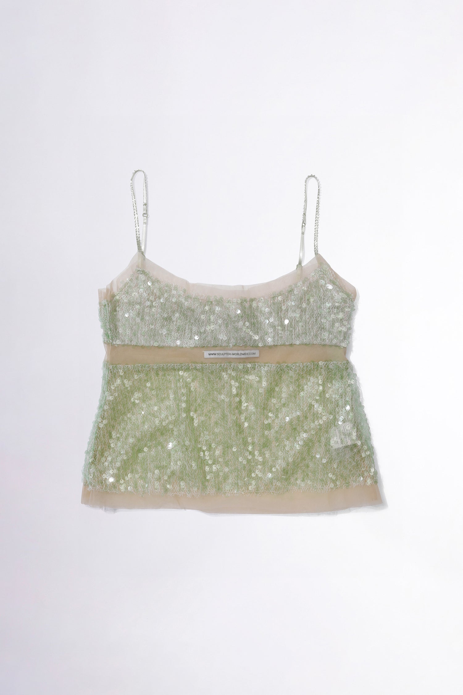 Sequin Layered Camisole Green