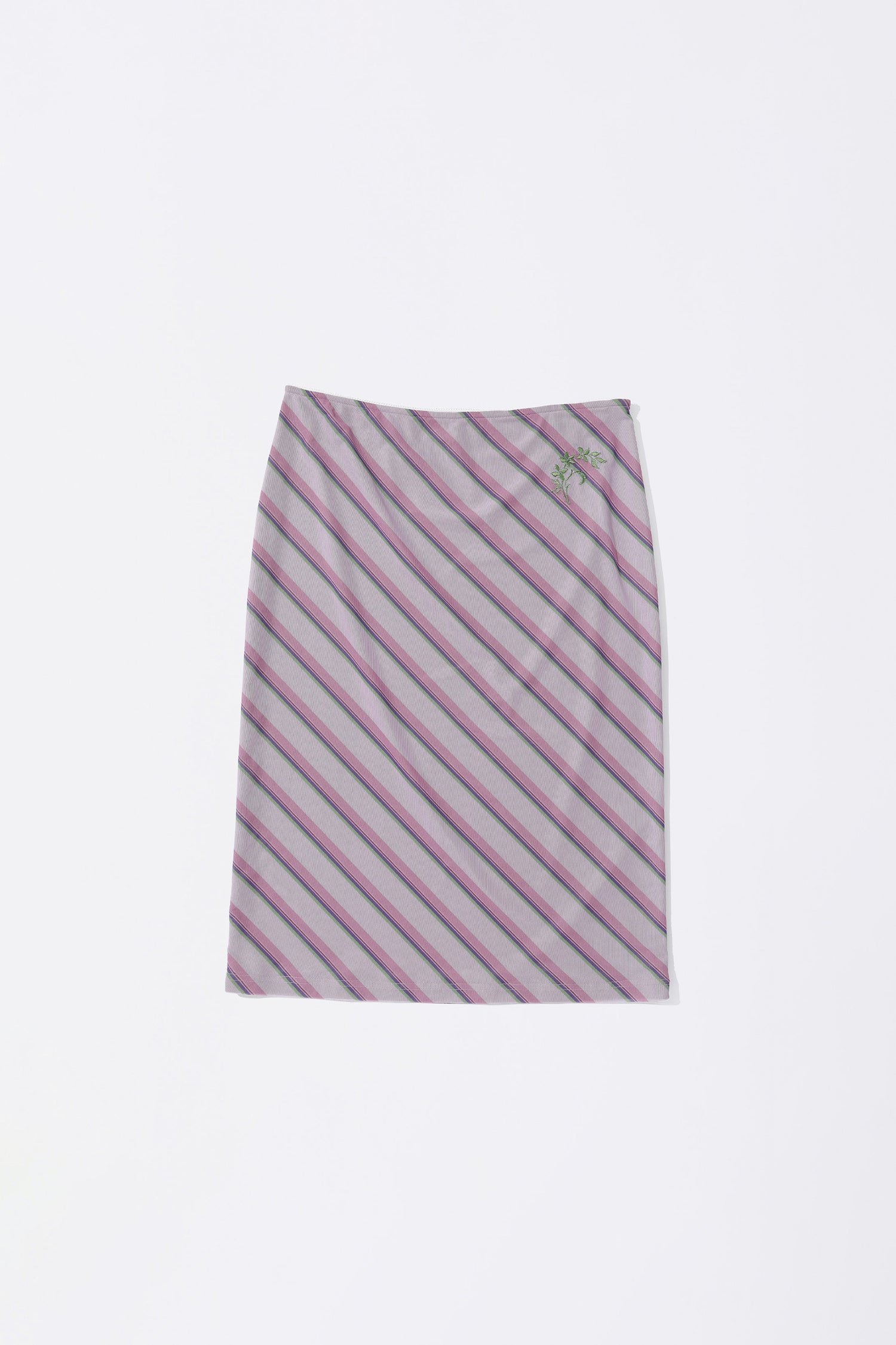 Mesh Stripe Midi Skirt Baby Pink