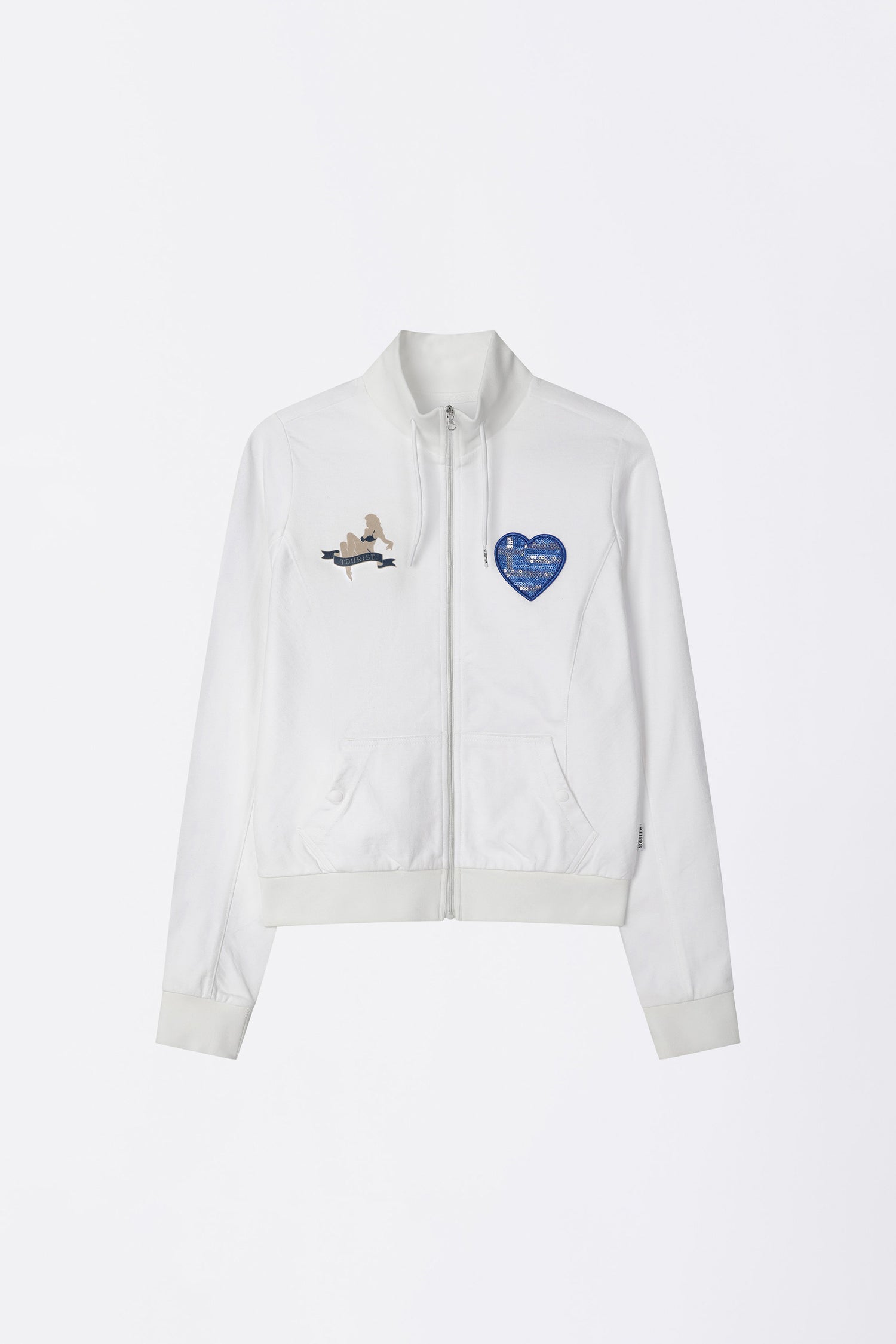 Flag Track Zip-Up White