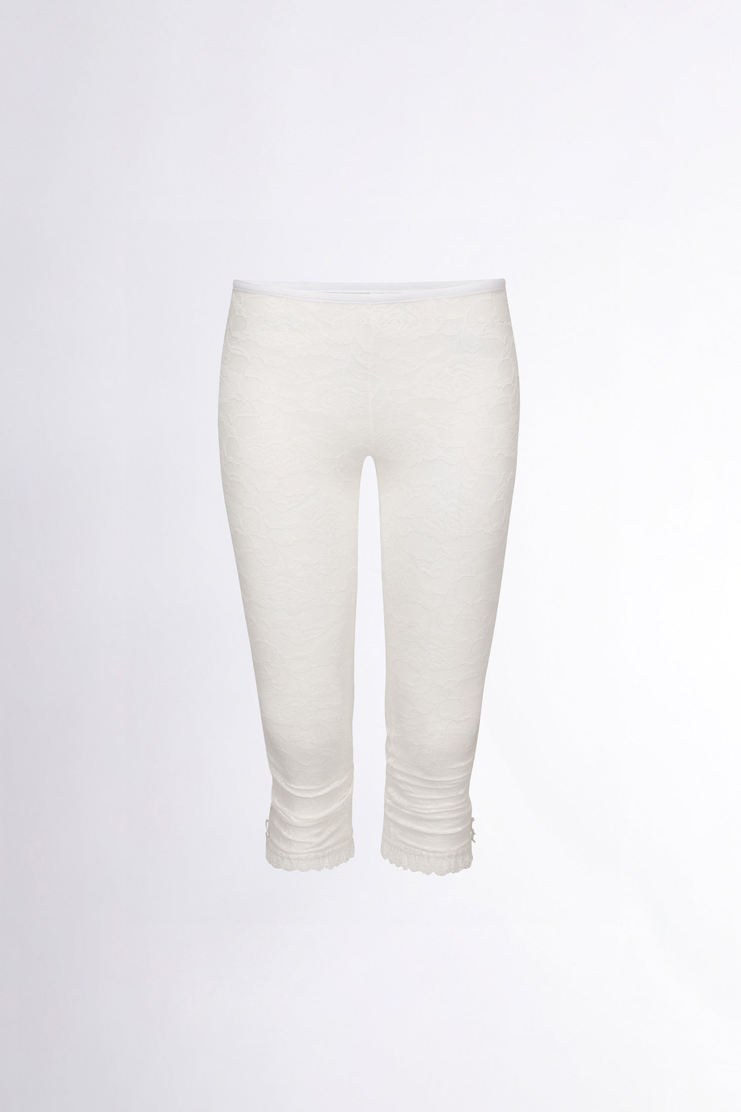 90s Lace Leggings White