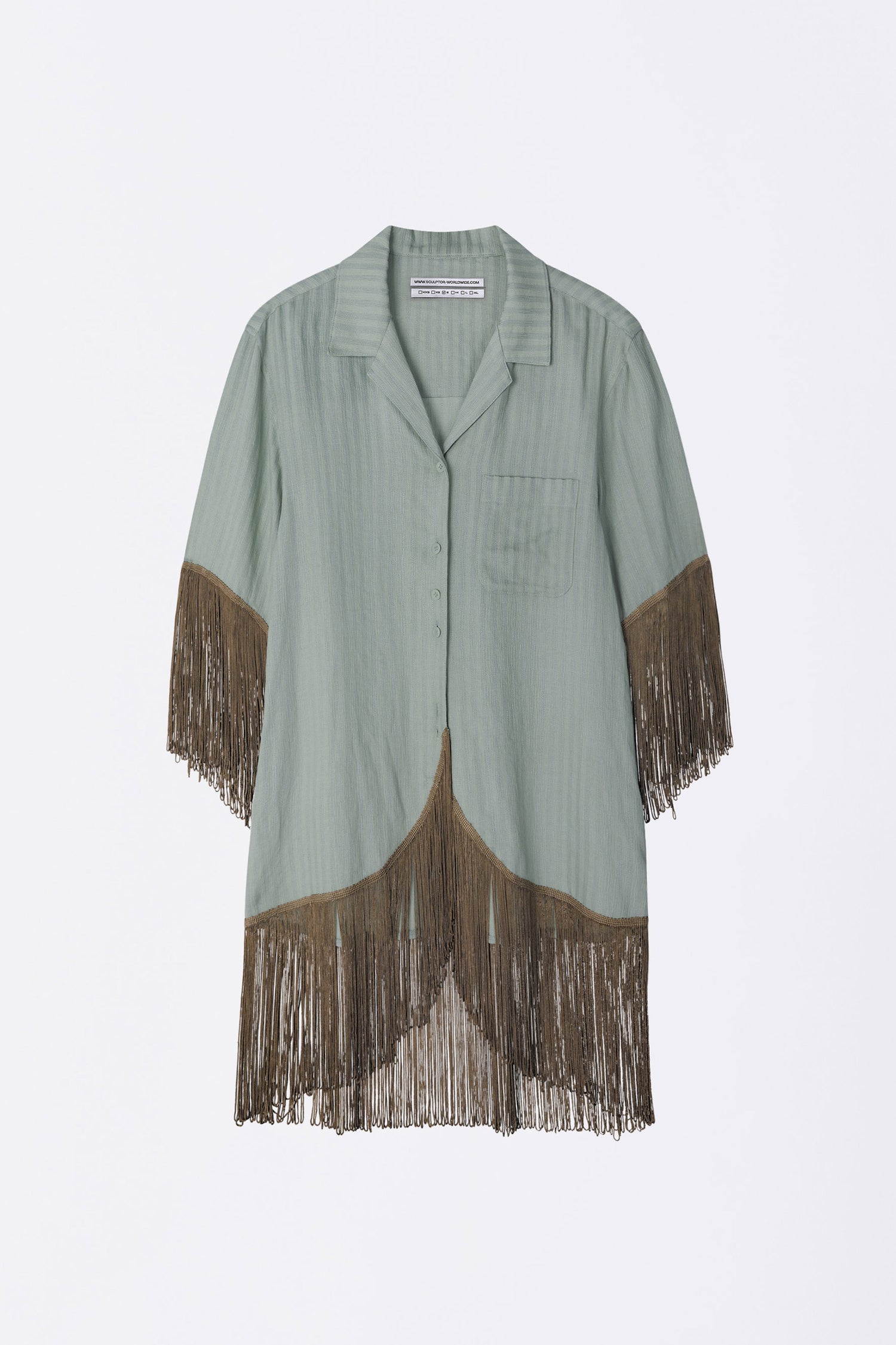 Boho Hawaiian Shirt Misty Stripe