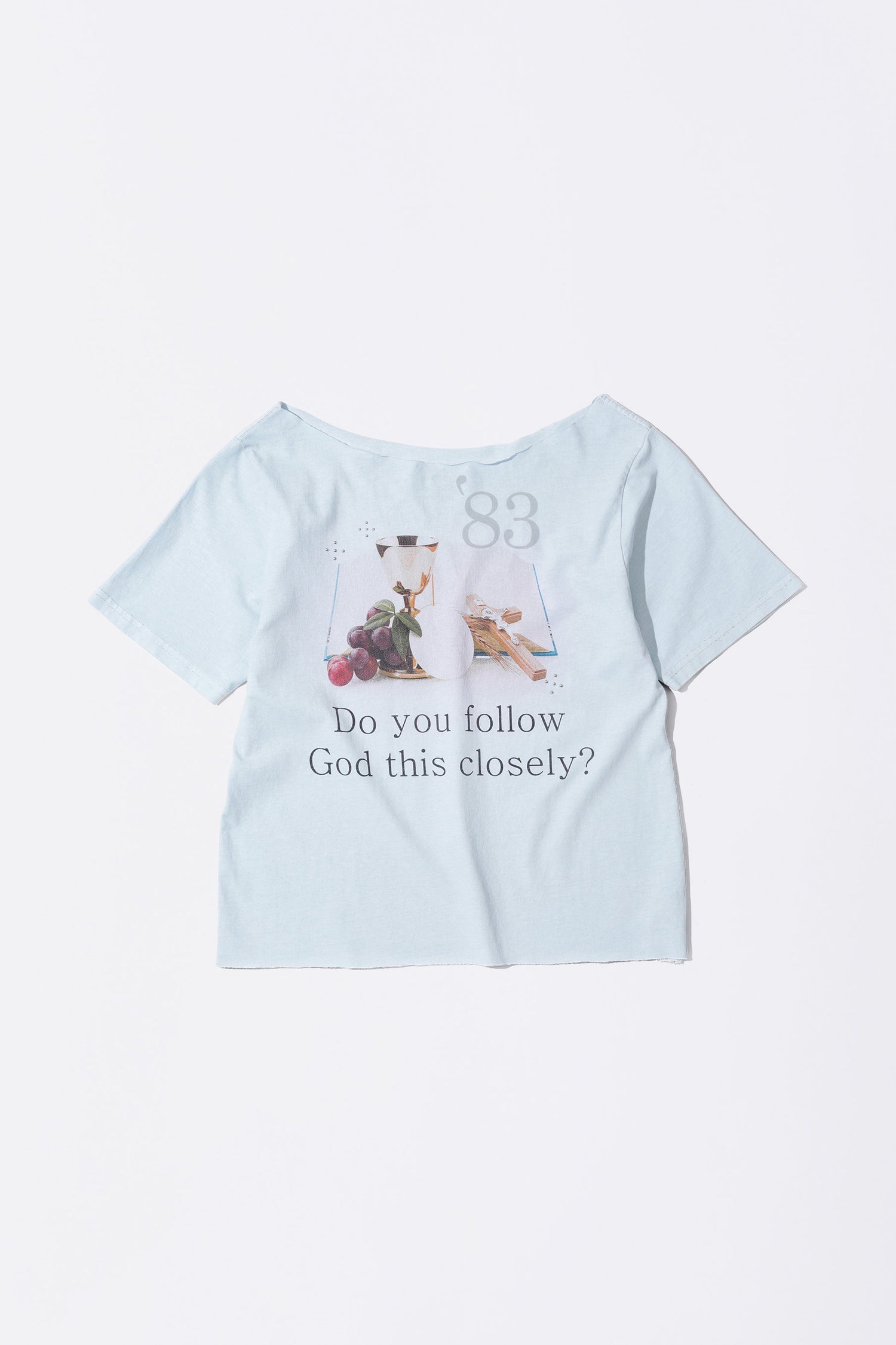 83 Faith Cut Out Tee Washed Blue