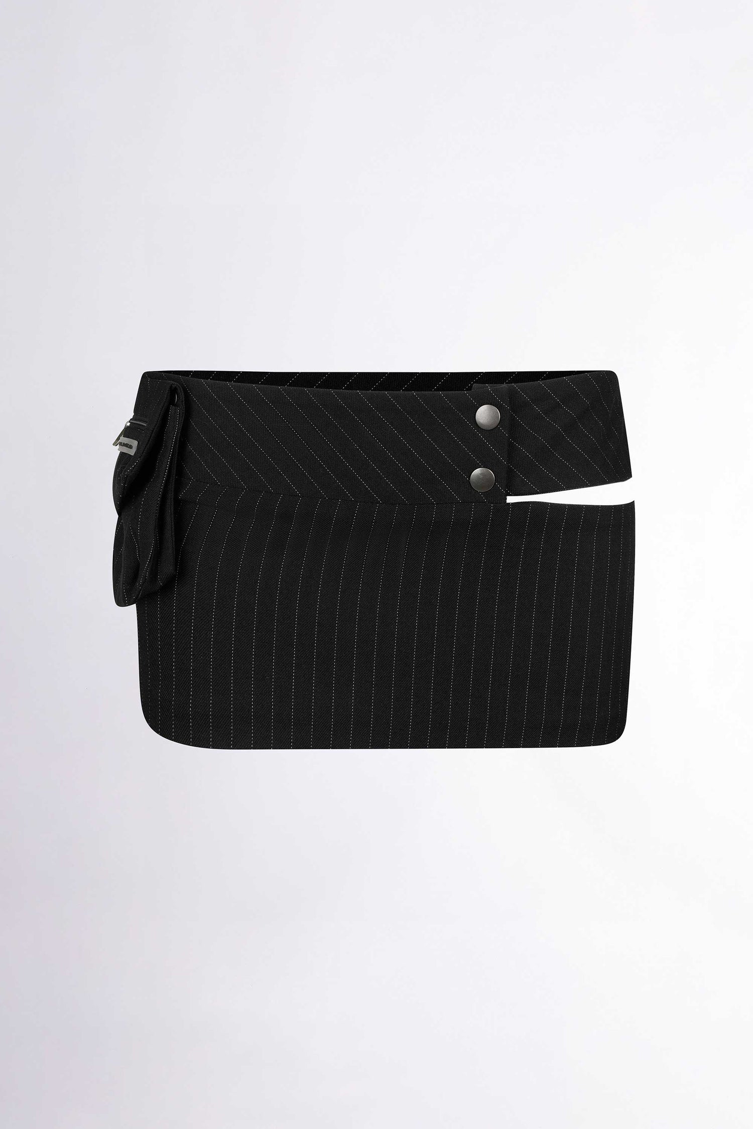 Waist Point Classic Skort Black Pin Stripe