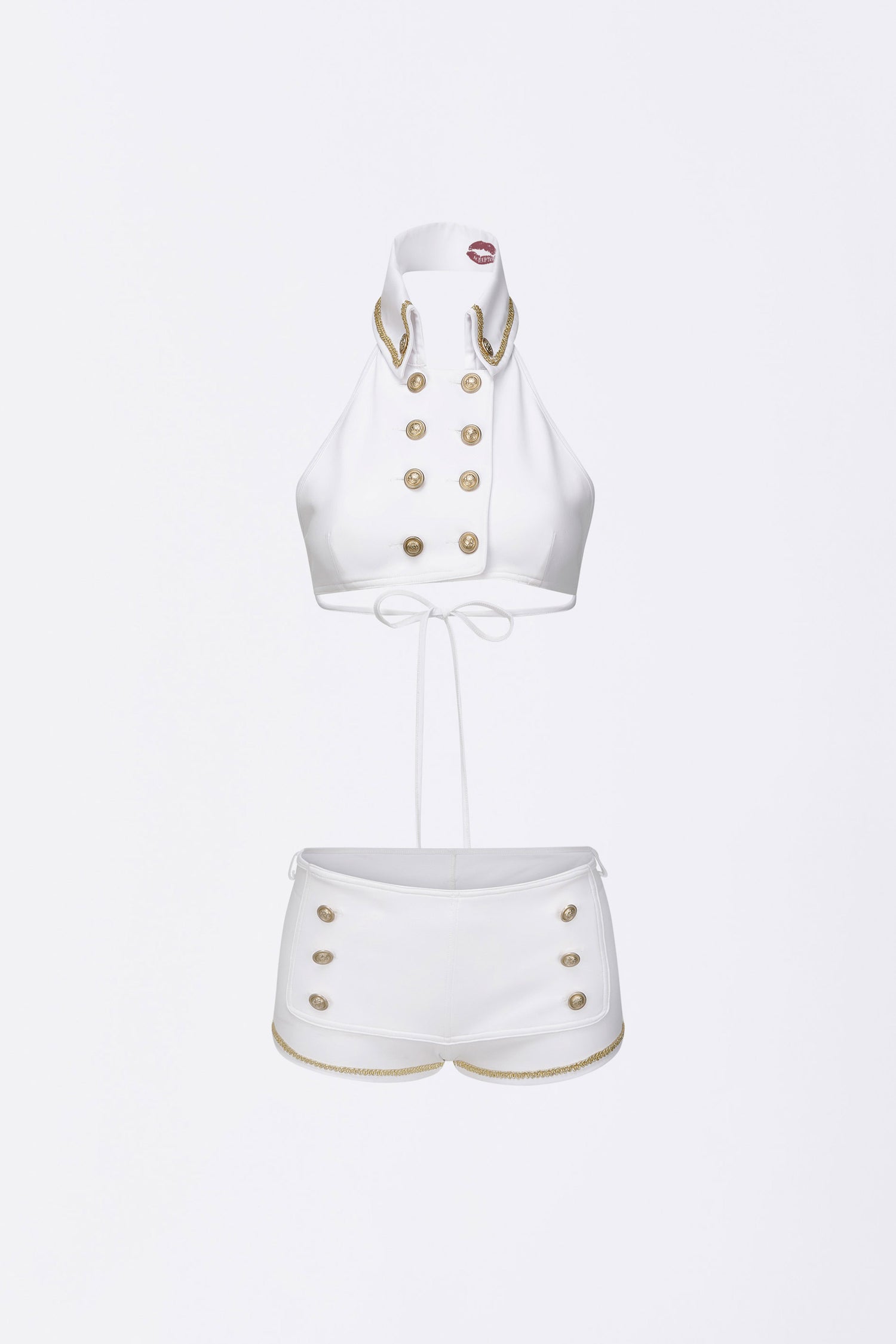 Navy Bikini White