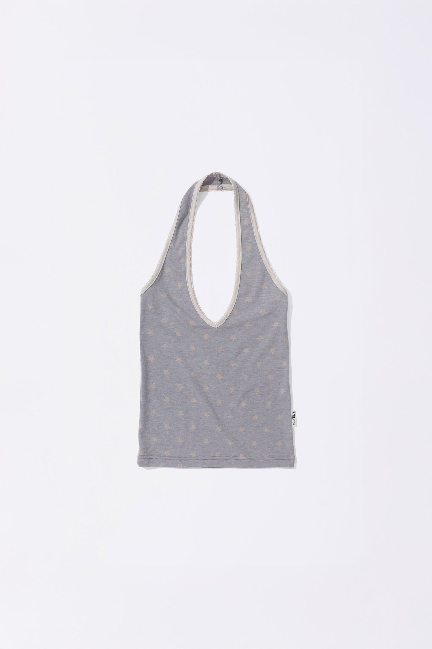 Star Halter Top Pale Gray