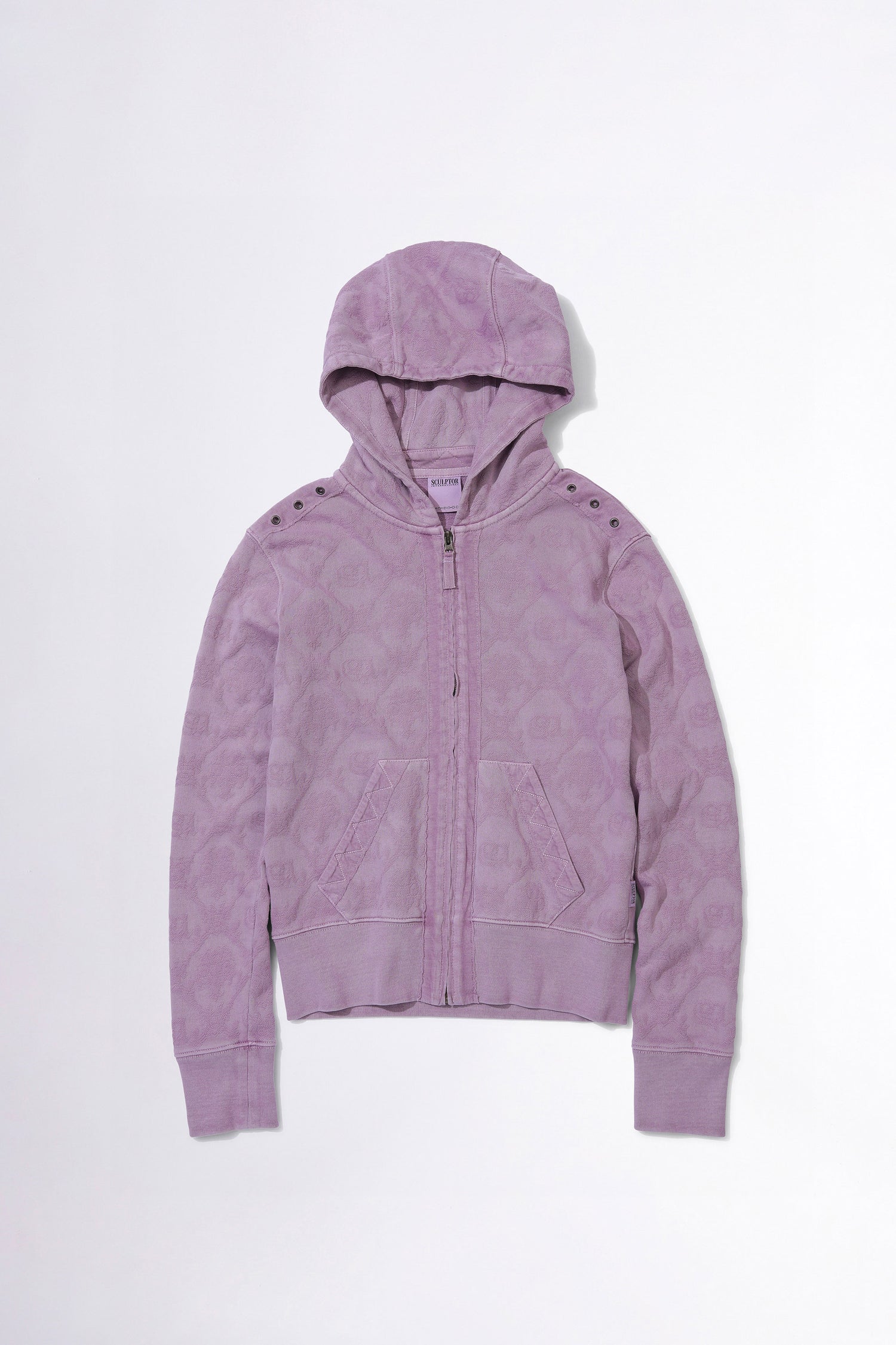Jacquard Hoodie Zip-Up Dusty Pink