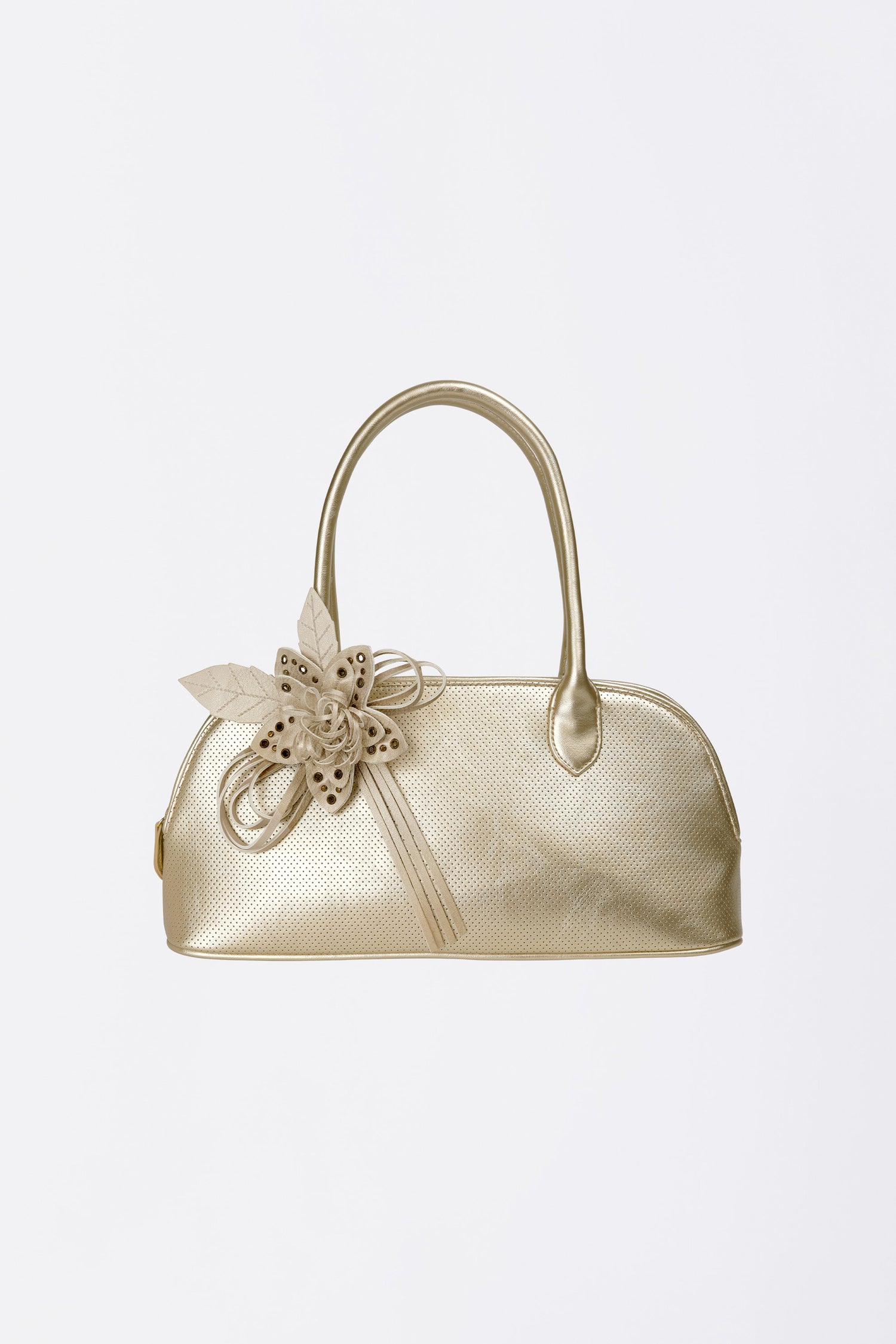 Flower Bowling Bag Metallic Gold