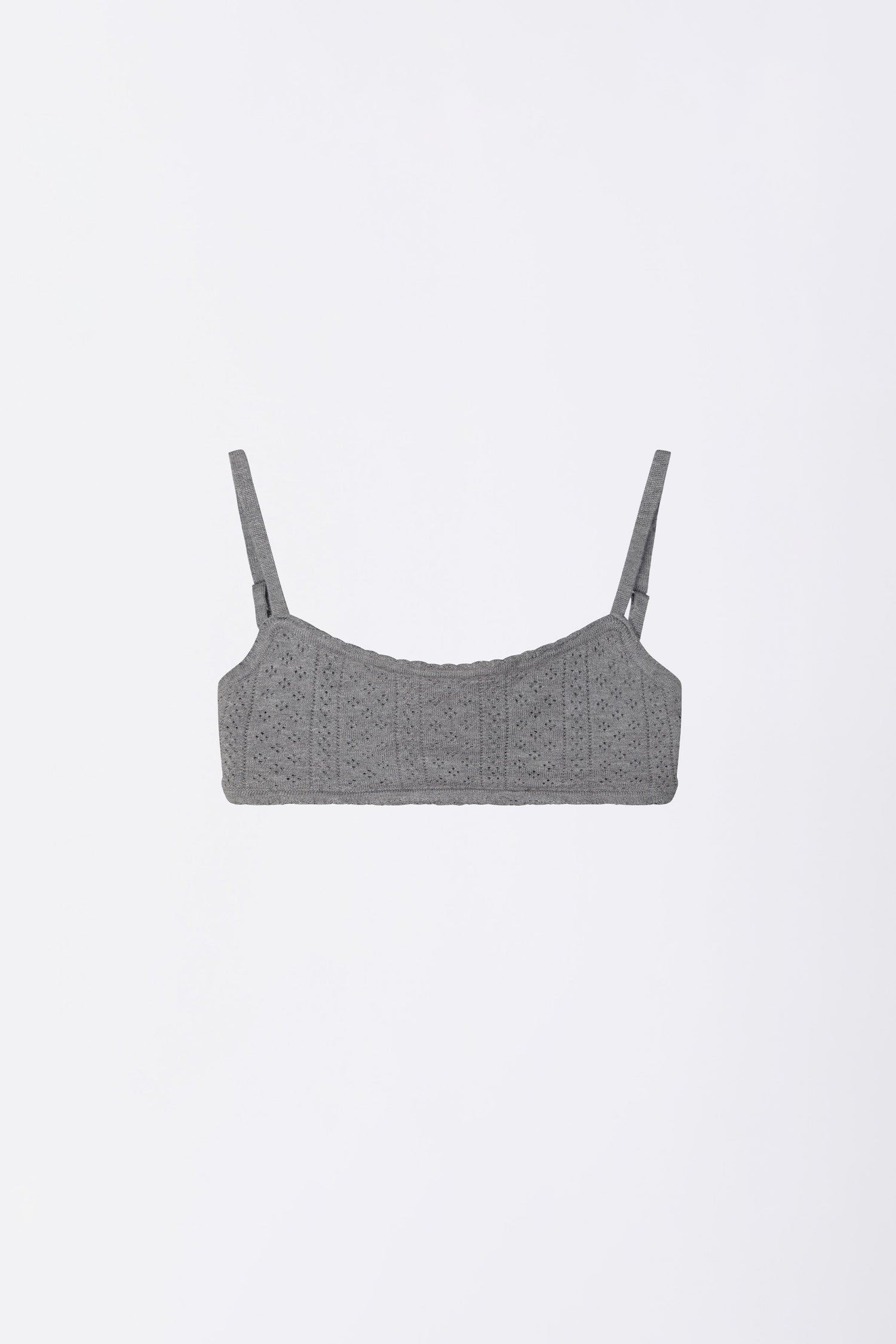 Eyelet Knit Bustier Melange Gray