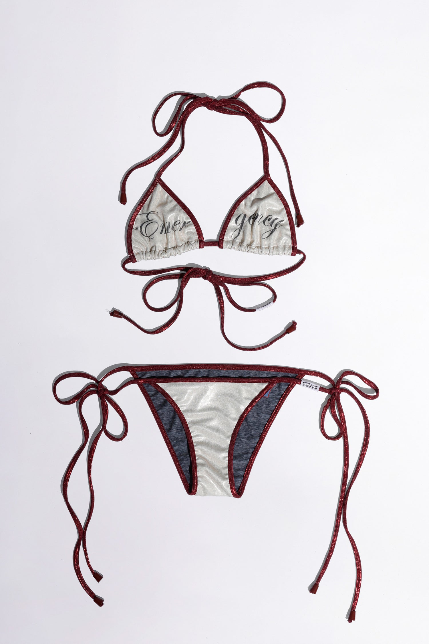 Patrol Reversible Bikini Top Cream/Melange Gray