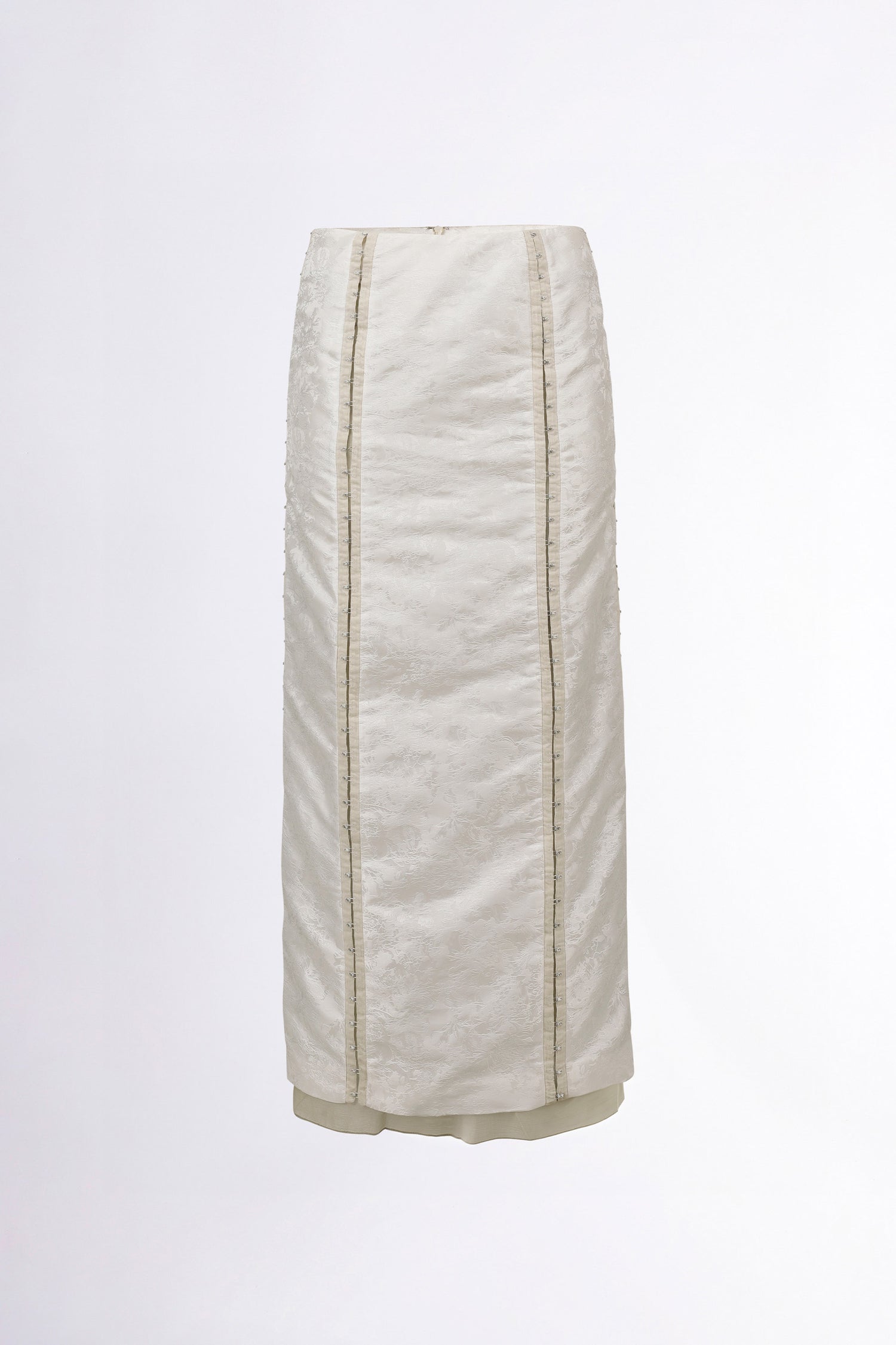Jacquard Layered Skirt White