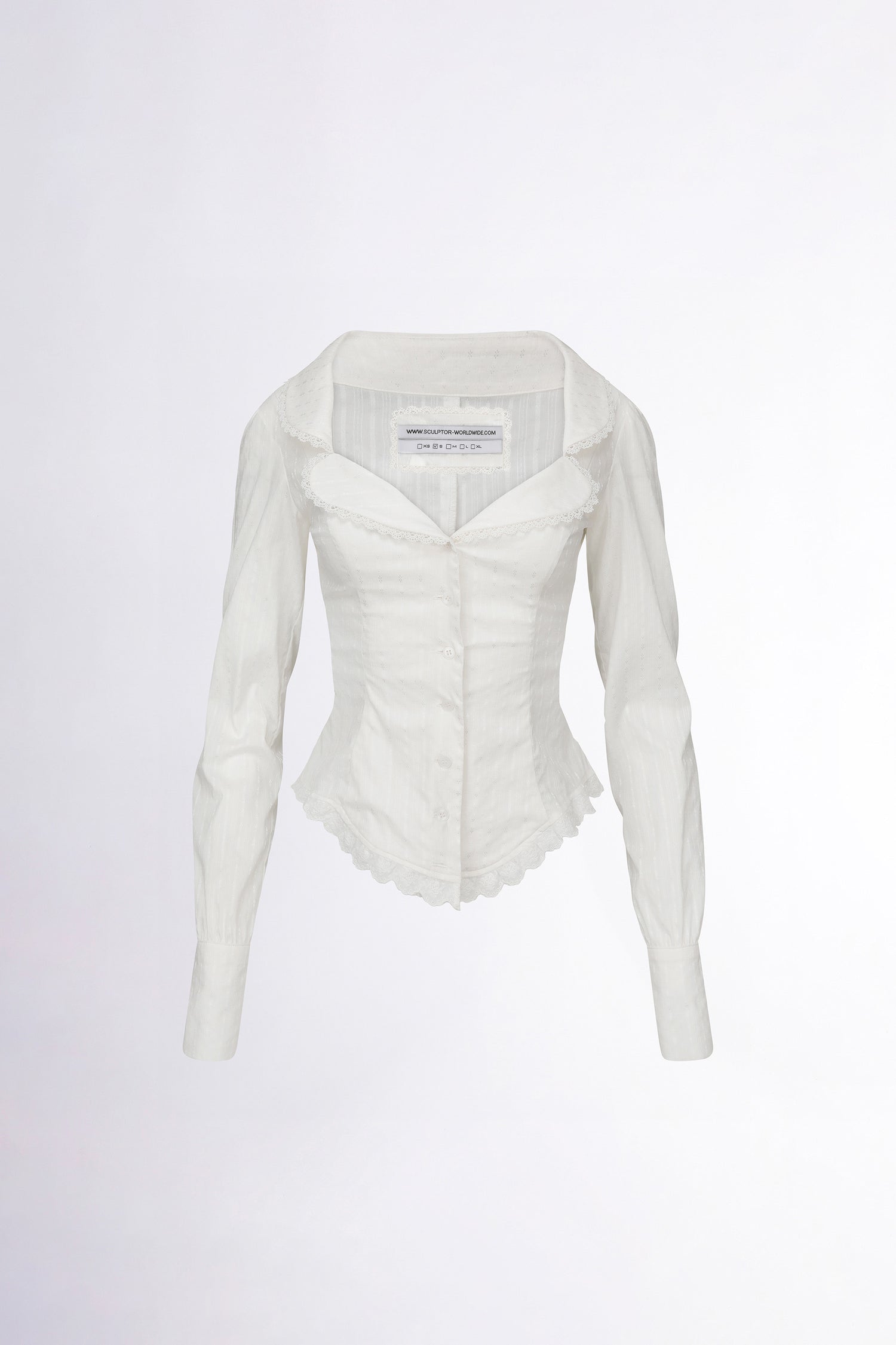Clover Leaf Neck Blouse Ivory