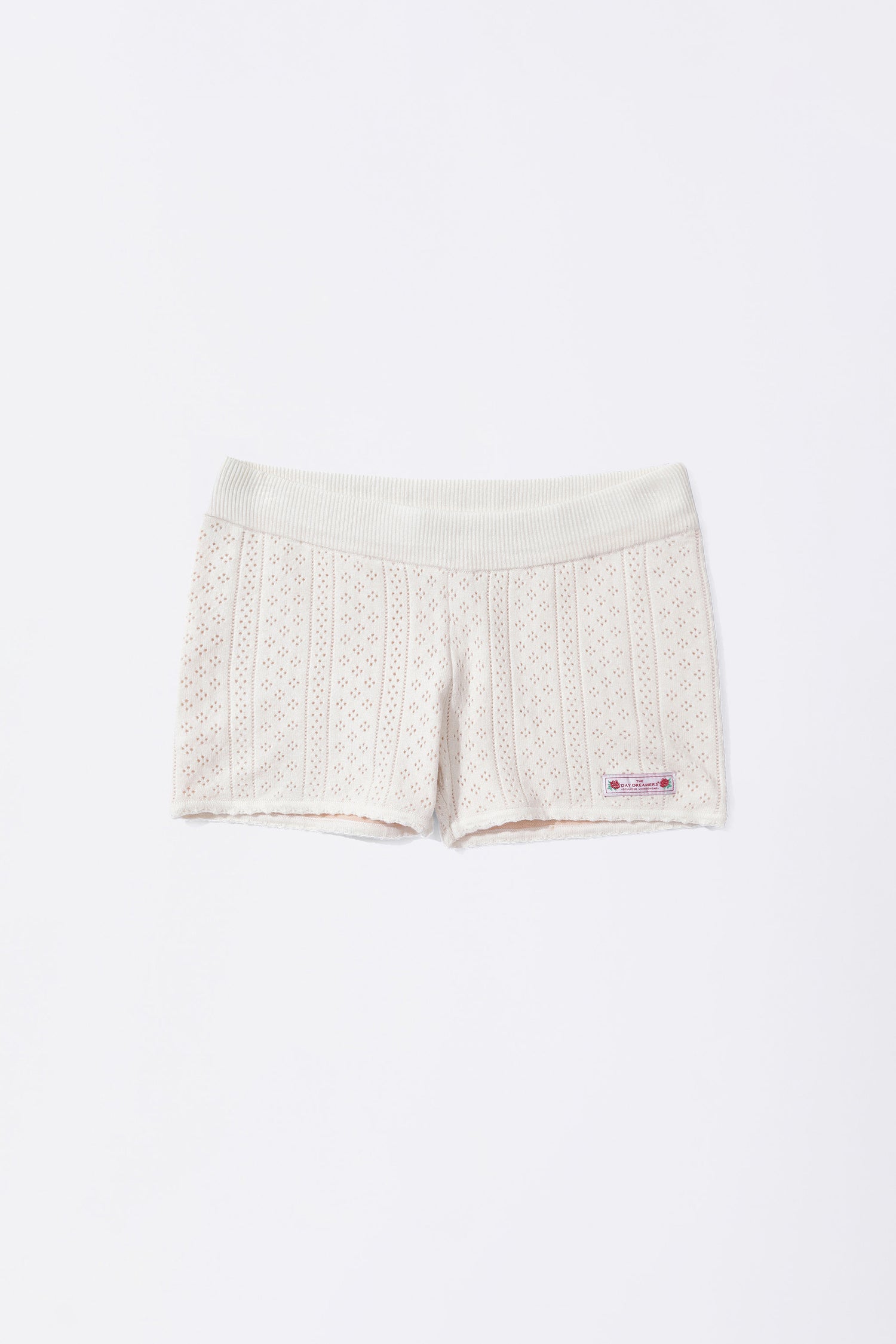 Eyelet Knit Shorts Ivory