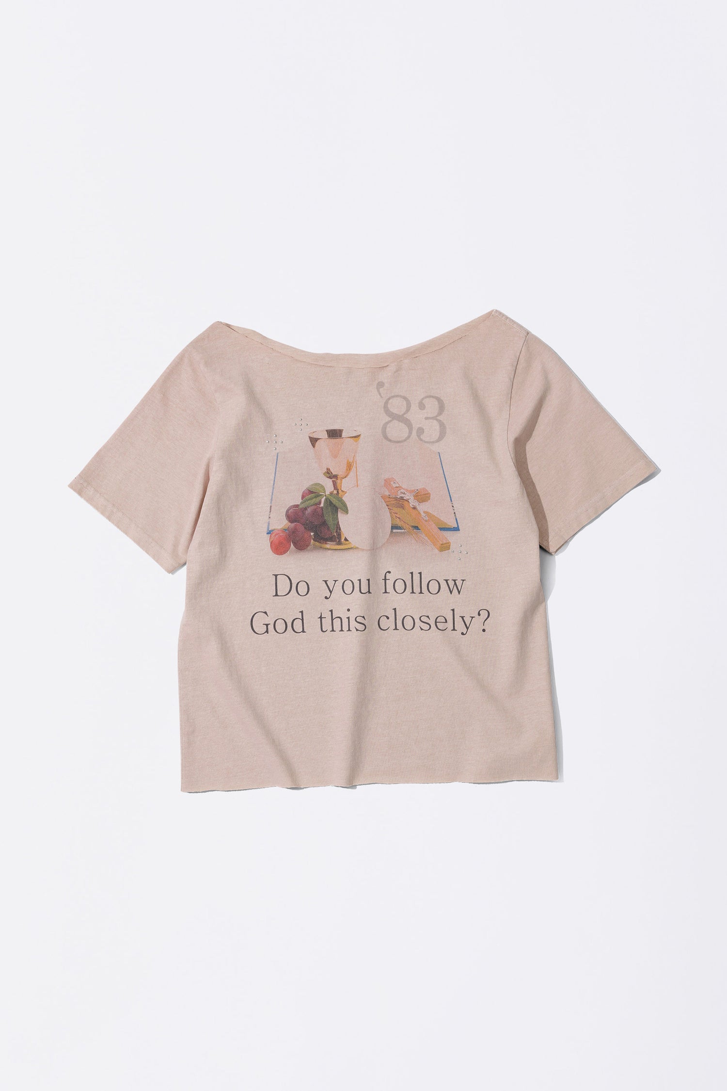 83 Faith Cut Out Tee Washed Apricot