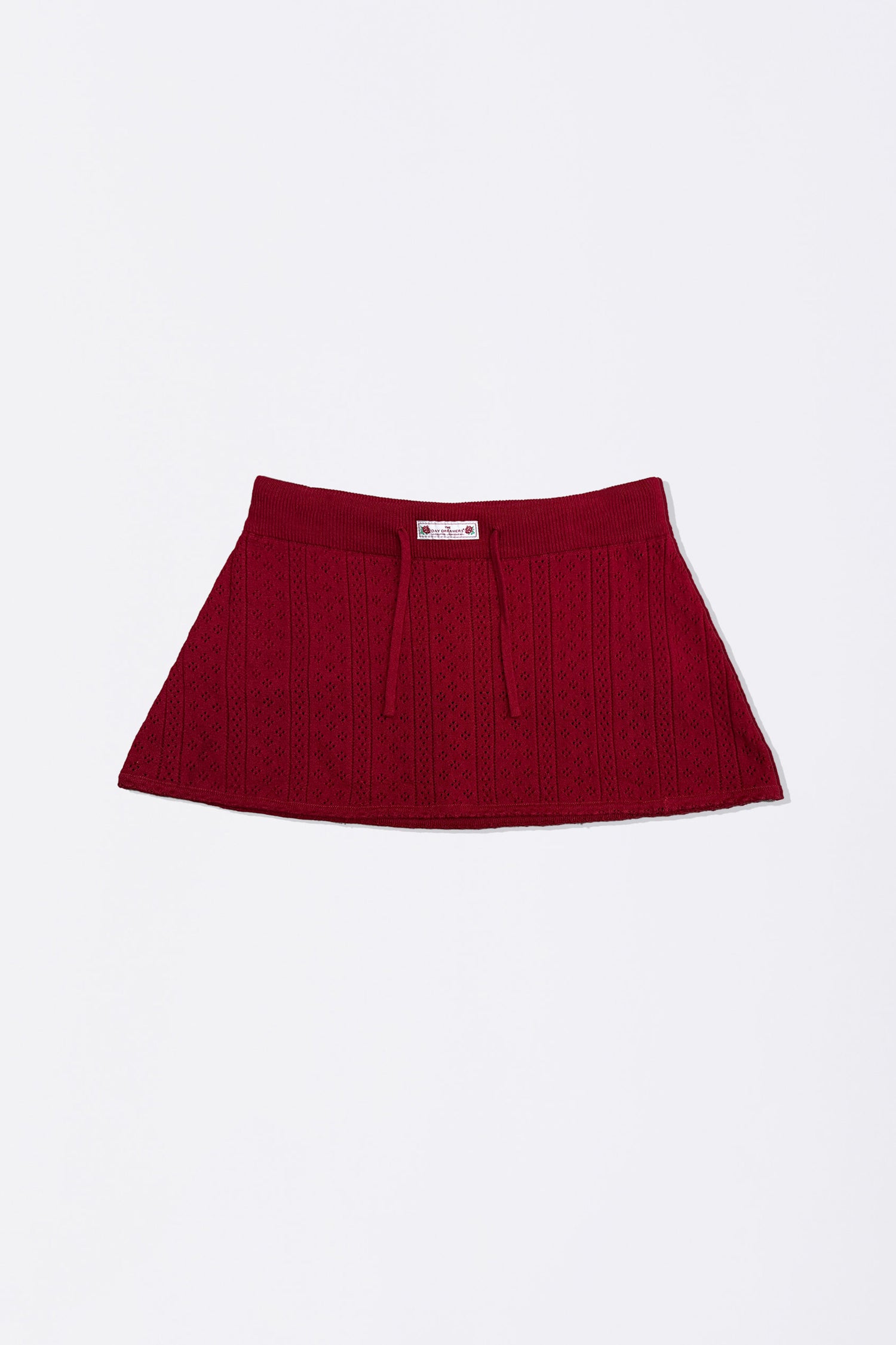 Eyelet Knit Skort Red