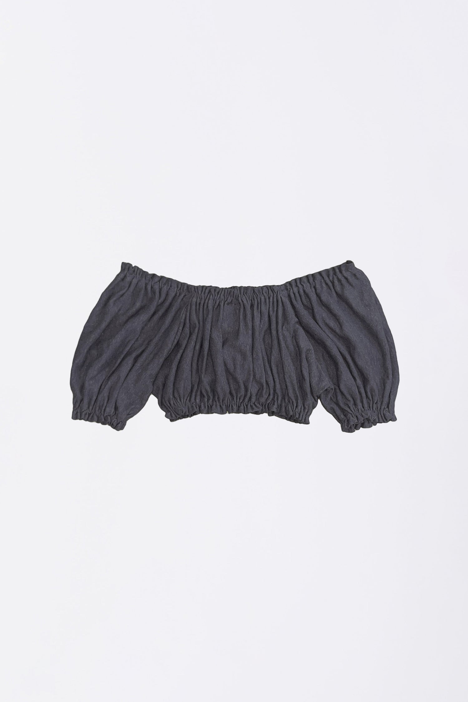 Crinkle Volumer Top Dusty Navy